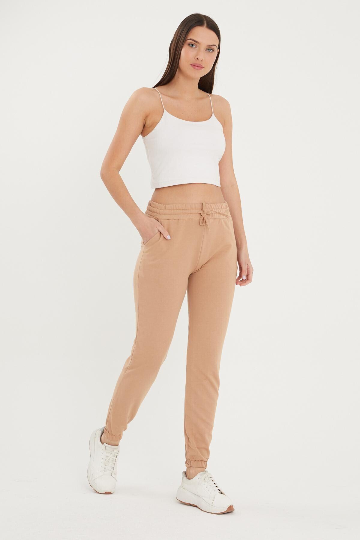 Viking Jeans Kadın Beli ve Paçası Lastikli Cepli Eşofman Altı