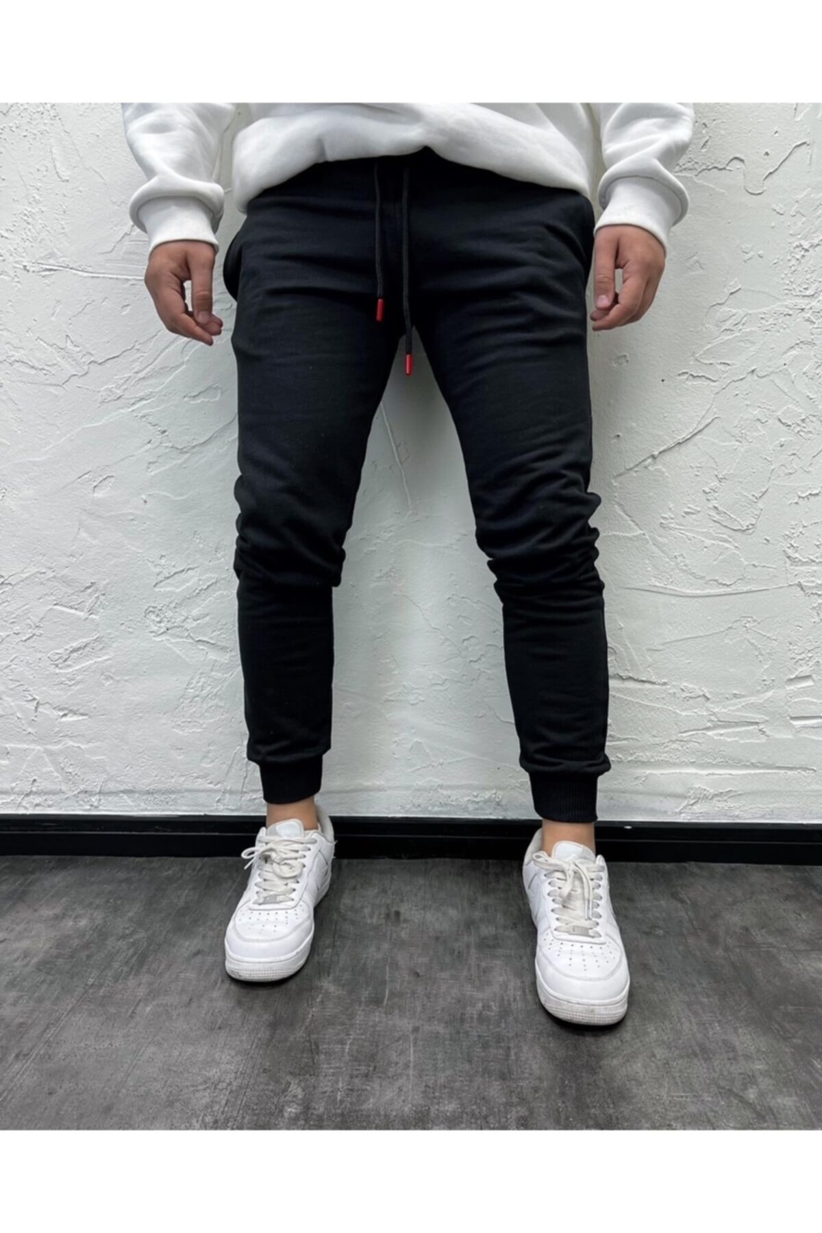 Baycombine35 Paça Lastik Siyah Eşofman