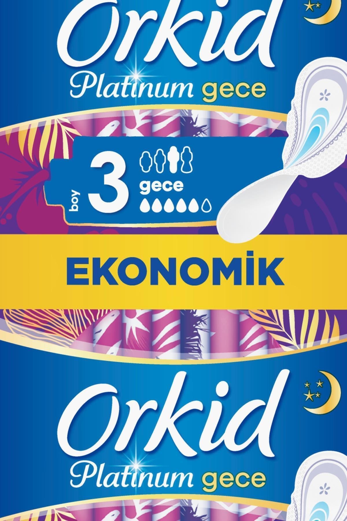 Orkid Platinum Gece (boy 3) 10 Adet 2'li Hijyenik Ped