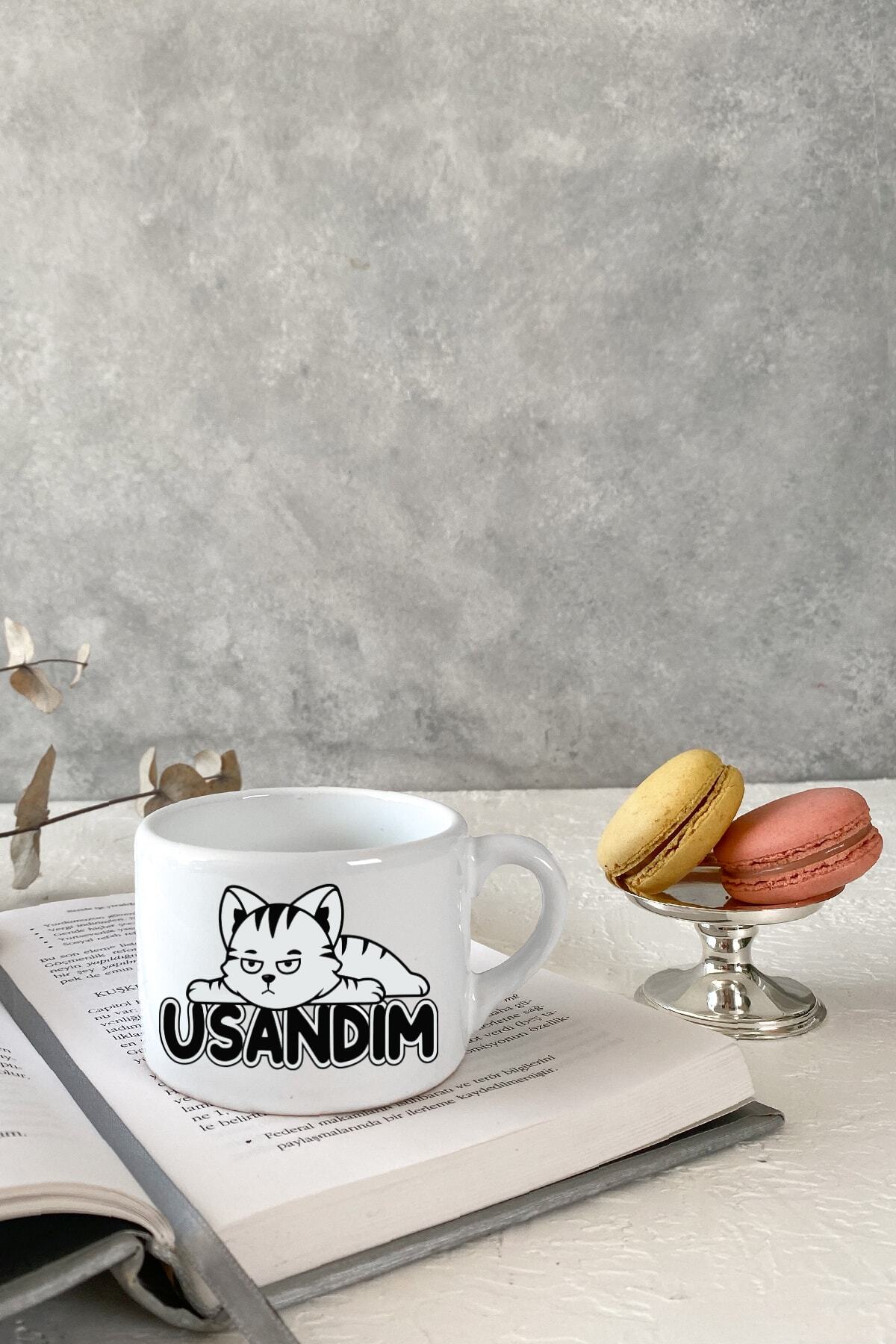 Vivas Usandım Beyaz Küçük Kupa Bardak Kahve Kupası Kupa Bardak Kahve Fincanı Espresso Fincanı