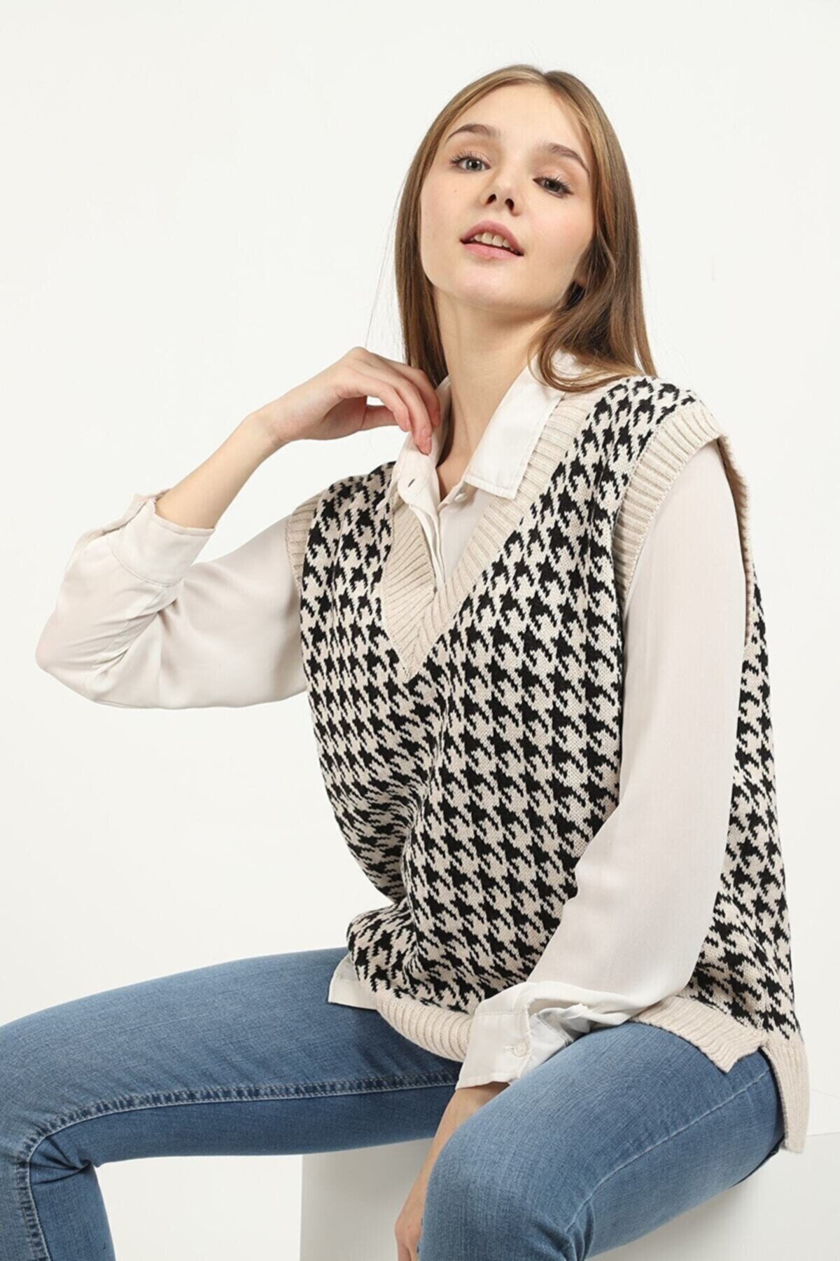 winter club Kadın Krem Kazayağı Süveter