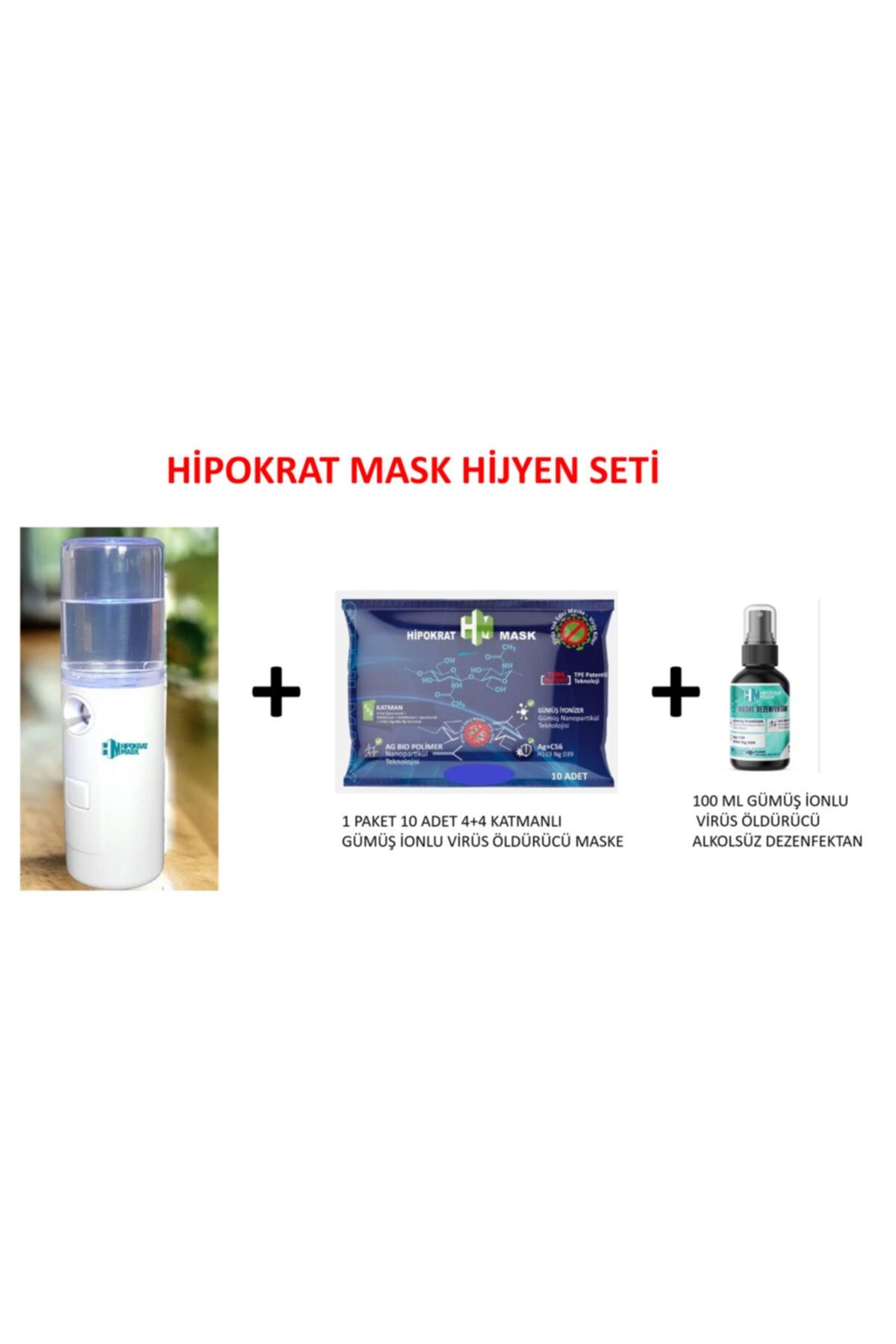 HİPOKRAT MASK Nano Sprey Mini Dezenfektan Nemlendirici Buhar Makinası