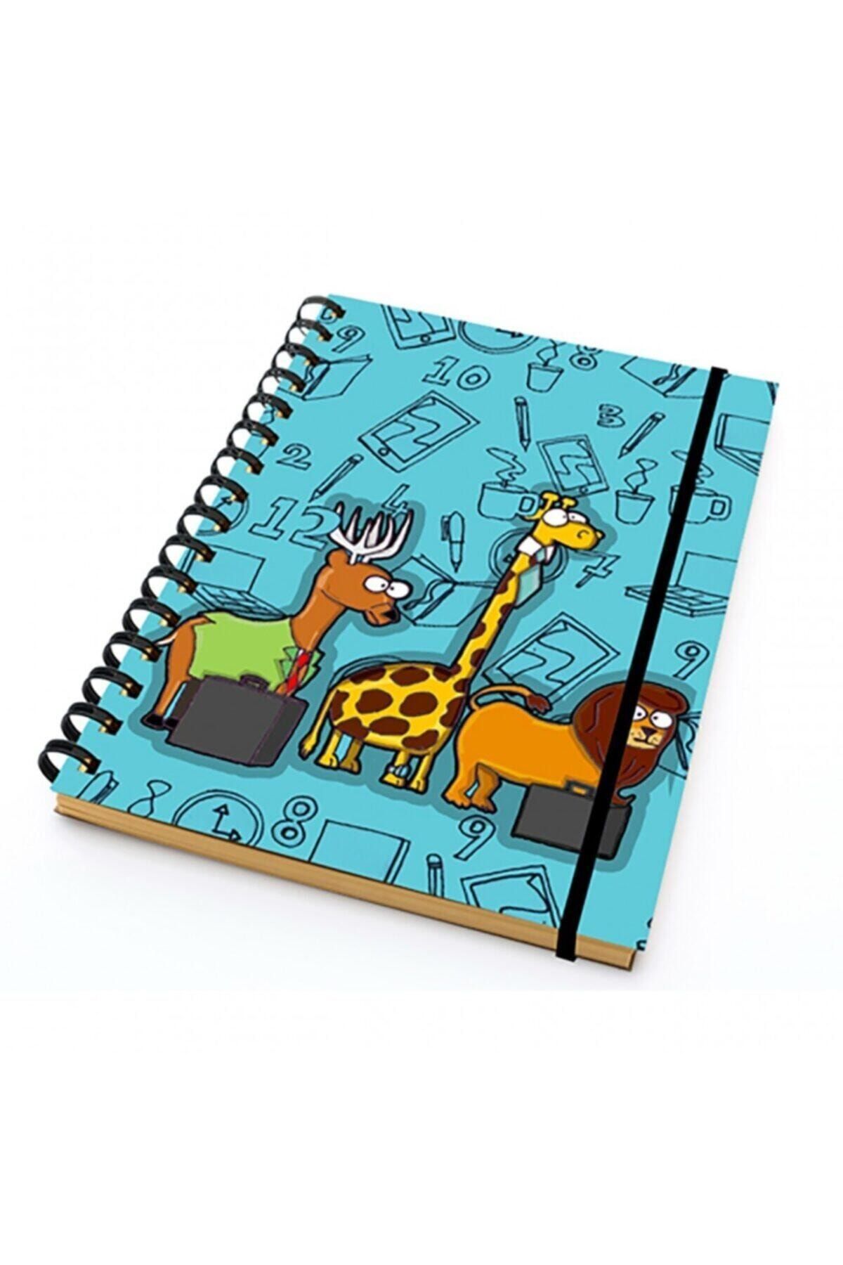 PAKLON Desenli Sert Kapak 14x21 Cm Spiralli Defter 100 Yp Düz - H