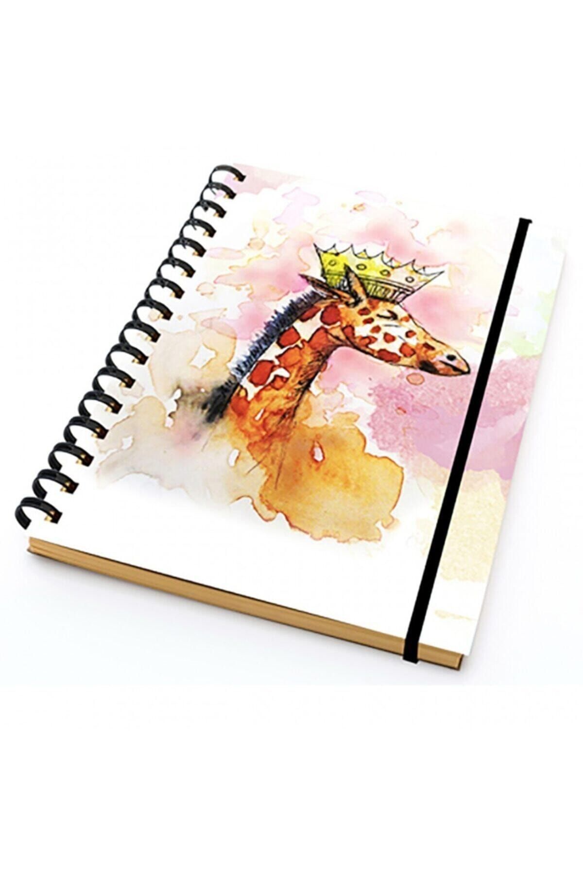 PAKLON Desenli Sert Kapak 14x21 Cm Spiralli Defter 100 Yp Kareli
