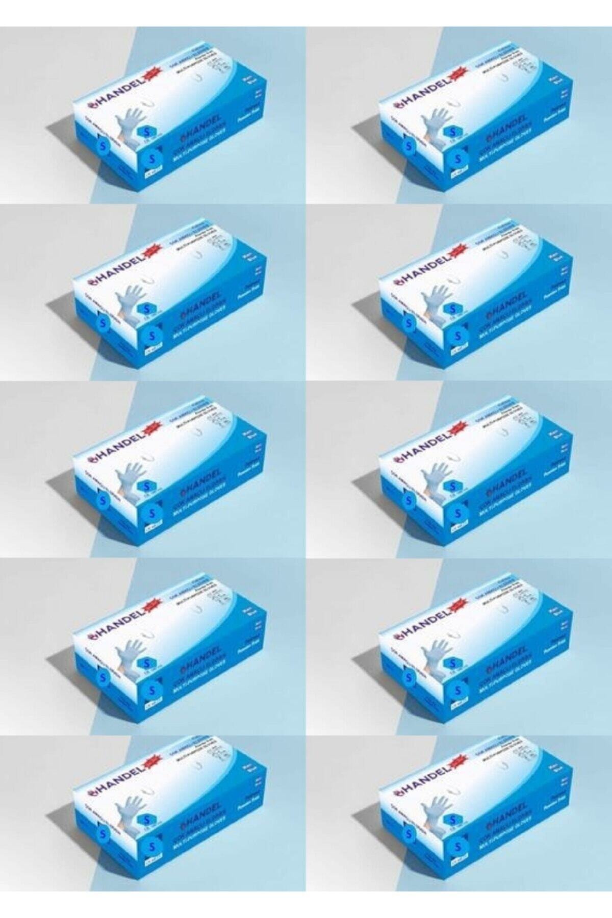 HANDEL 10 Kutu Pudrasız Mavi S Benden Çok Amaçlı Poşet Eldiven