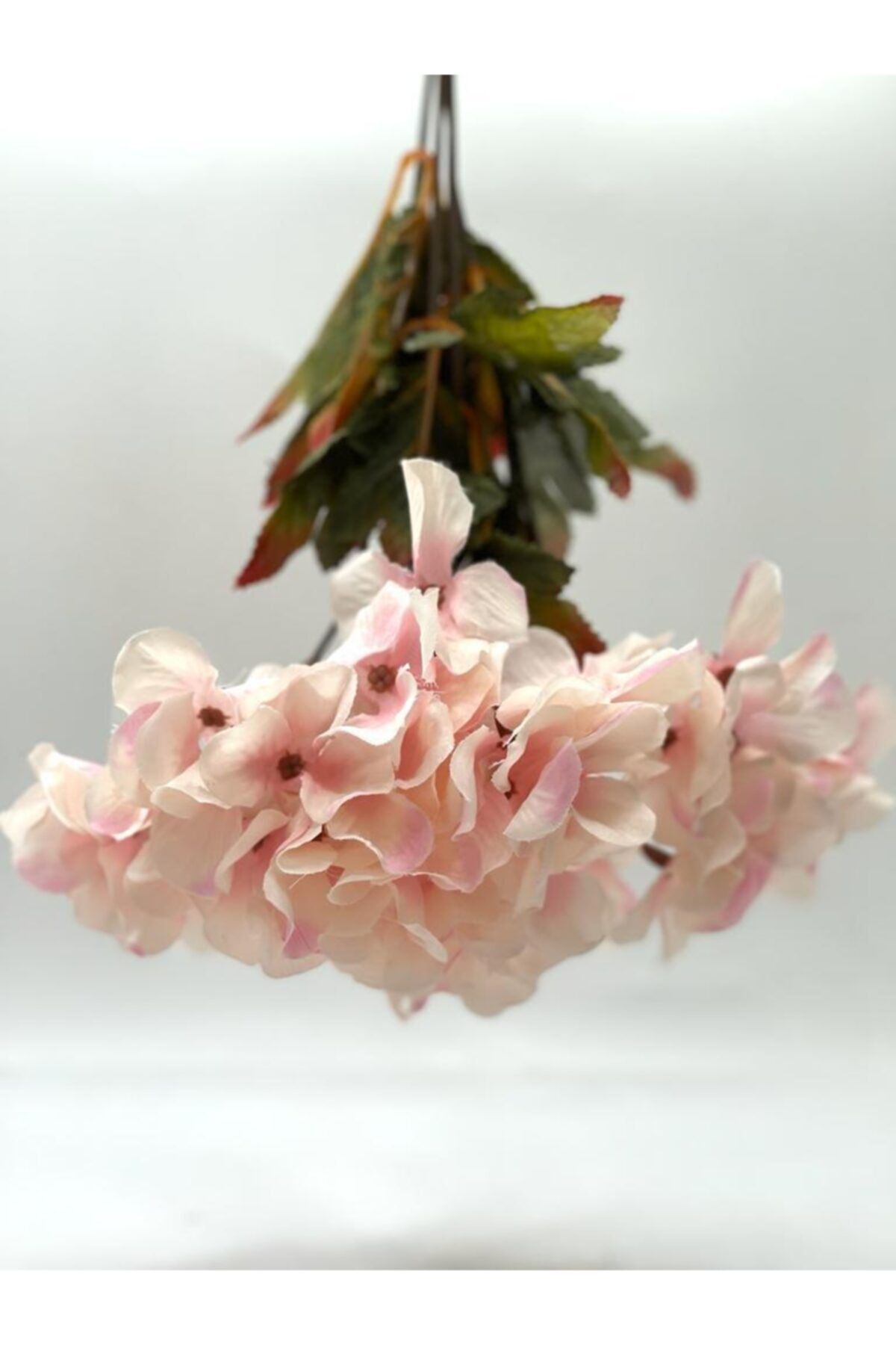 LİLYA BOTANİK Yapay Lüx 7 Dal Açık Pembe Ortanca Demeti