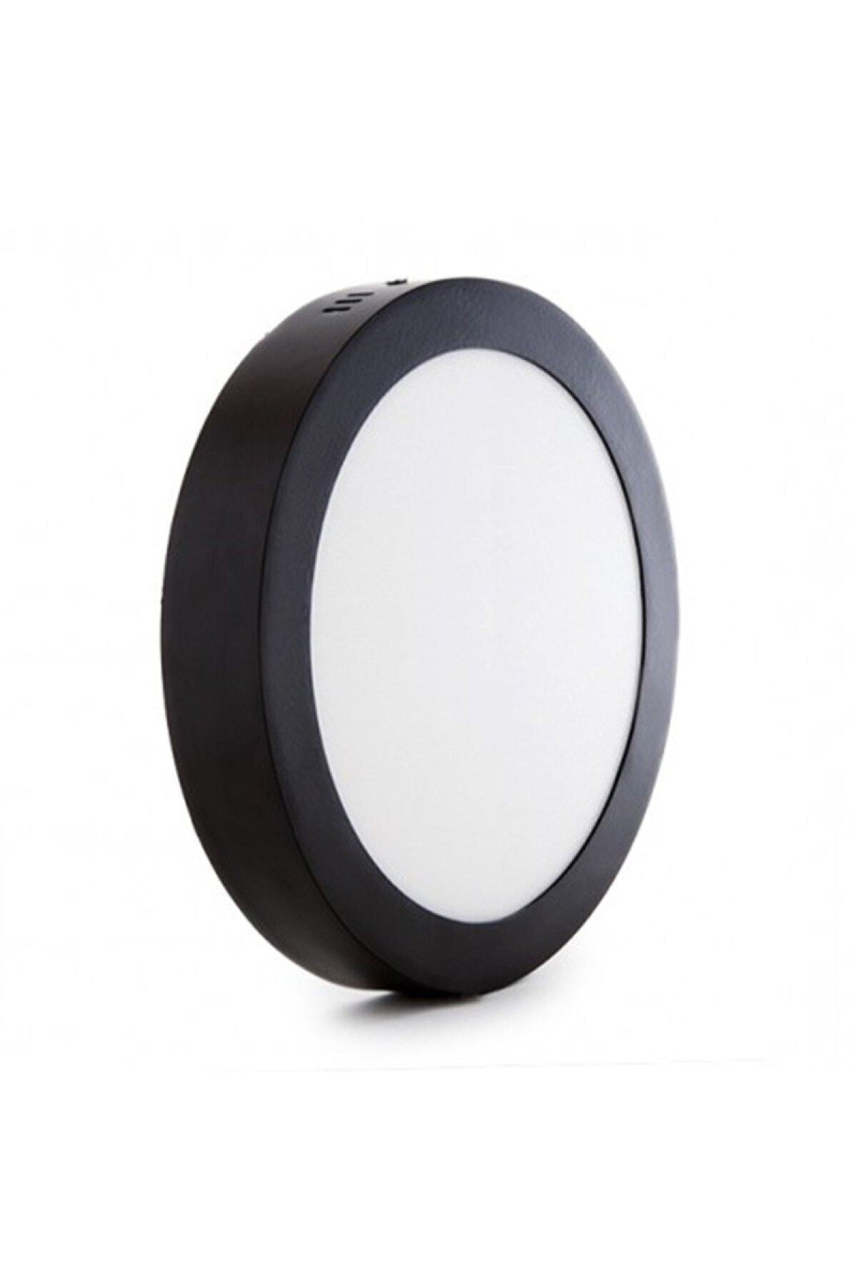 Lamptıme Lamptime 20 W Slim Led Panel - Beyaz Işık (6500K) - Sıvaüstü - Siyah Kasa - Yuvarlak