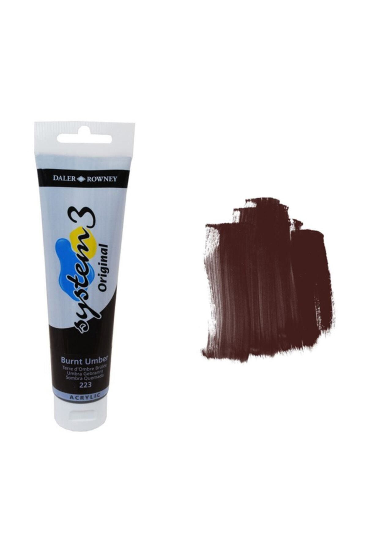 Daler Rowney System 3 Akrilik Boya 150ml 223 Burnt Umber