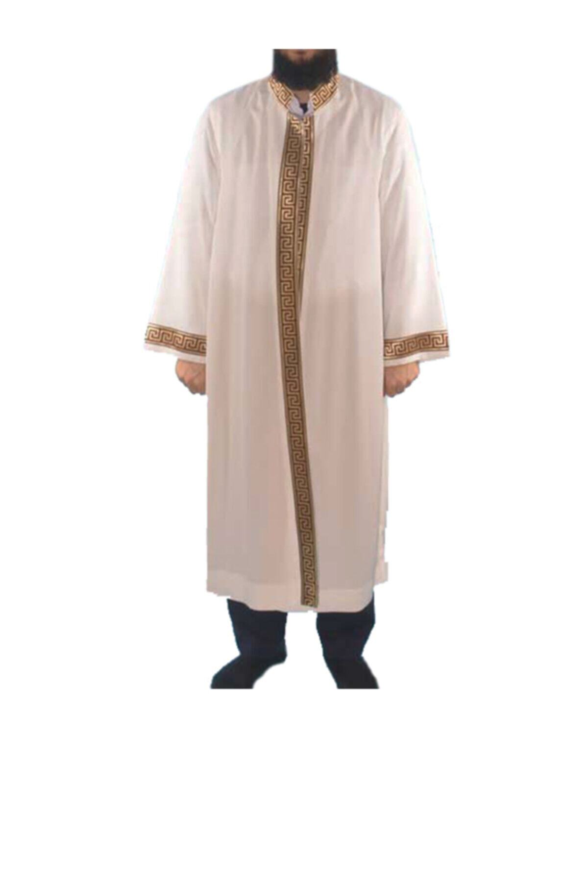 sehzadegiyim Imam Cübbesi Kırık Beyaz Bordo Kare