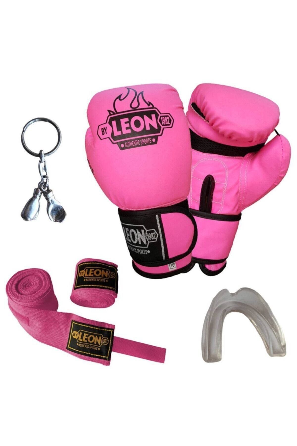 By Leon 1982 Leon Blade Training Boks Eldiveni, Bandaj Dişlik Anahtarlık Seti Pembe