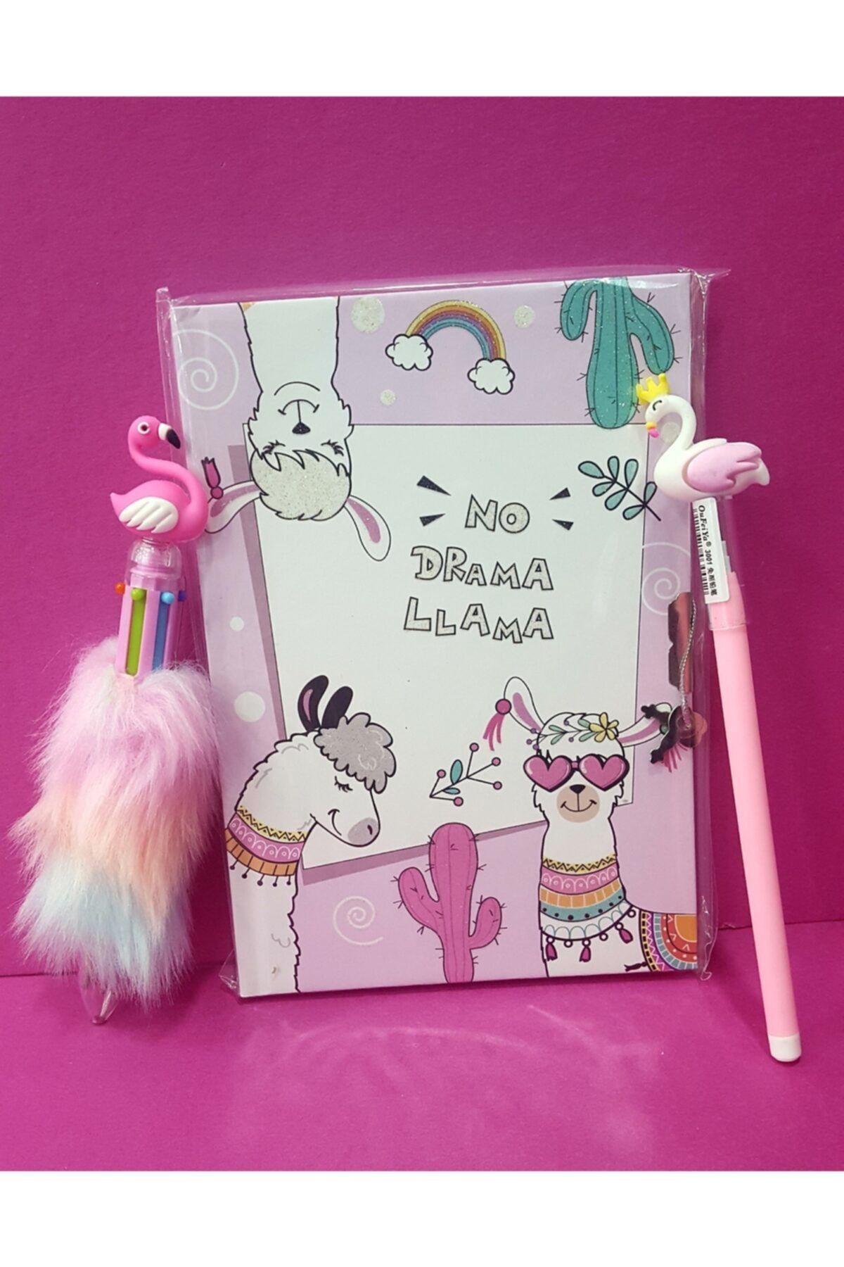 ÇİLEKHOME Hediyelik Kilitli Hatıra Ve Günlük Defteri+ Lisanslı Tükenmez Kalem-flamingo Yumurta Kalem