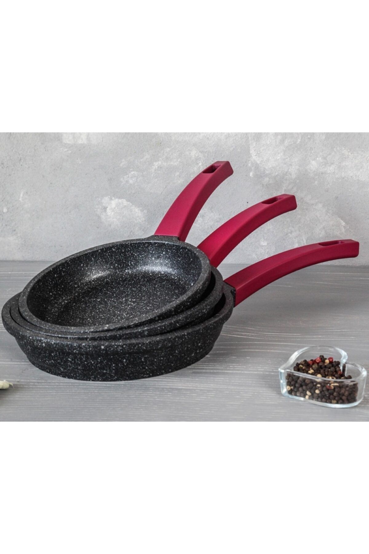 gülsan Elit Granit Döküm 3 Lü Tava Seti 18-20-22 Cm
