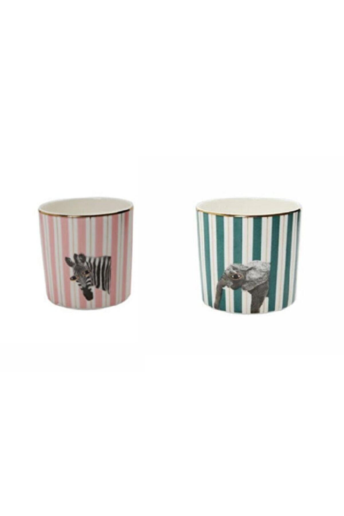 Porland Wild Life Elephant Zebra Bardak 2 li 230 cc