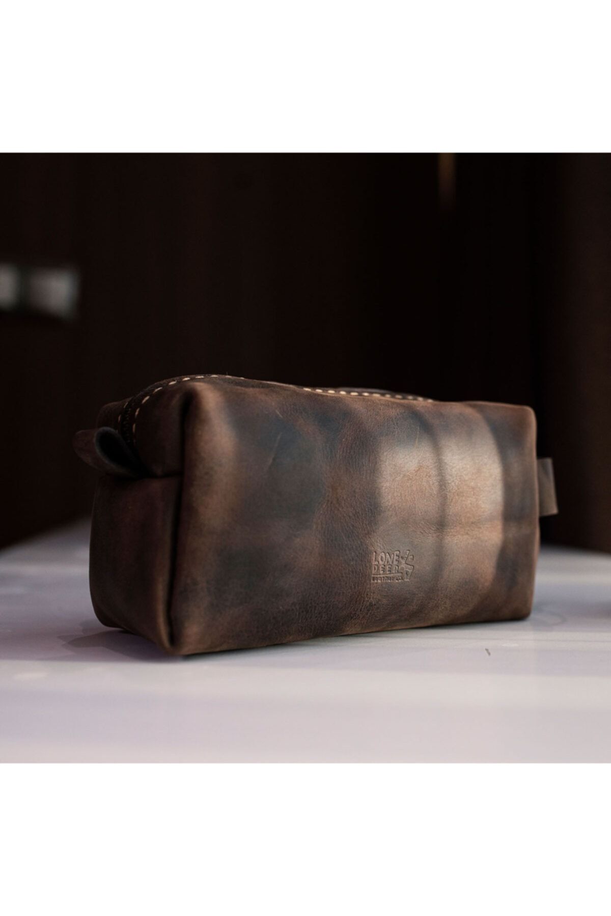 Lonedeer Leather Hakiki Deri Erkek Seyahat Traş Çantası