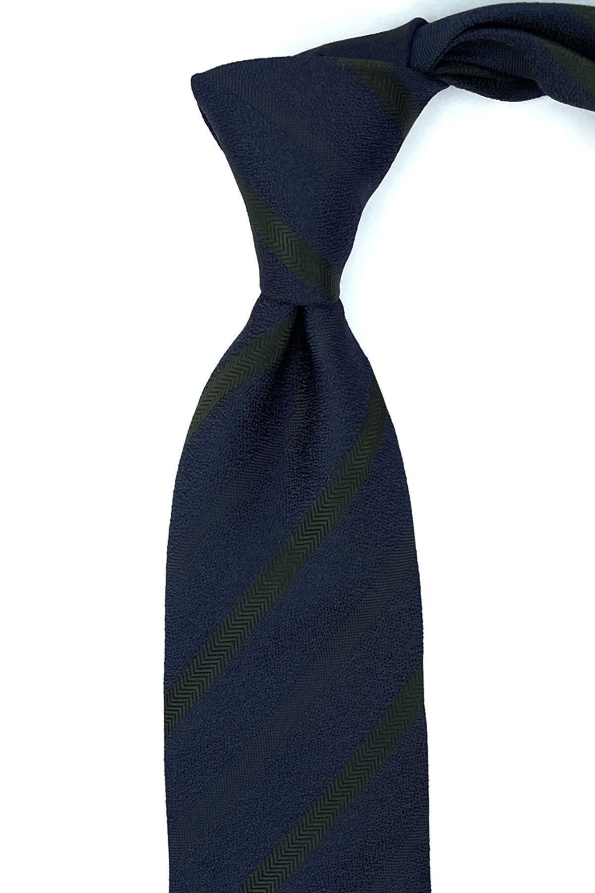 Kravatkolik Ardona Style Lacivert Çizgi Desen Italyan Ipek Kravat Ik887
