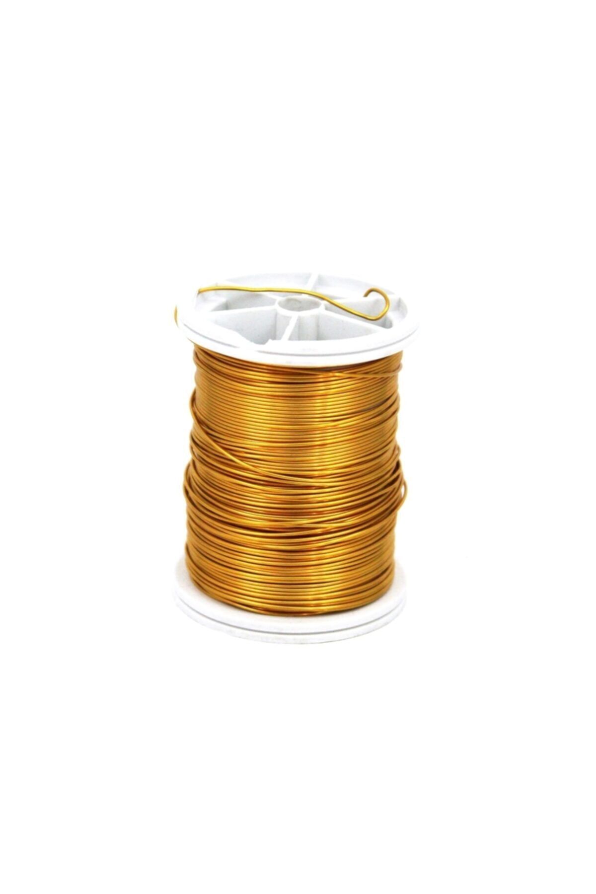 YF STORE 0.30 Mm Sarı Renk Bakır Tel, Bakır Çiçek Teli, Filografi Teli (47-50 Mt Arasında)