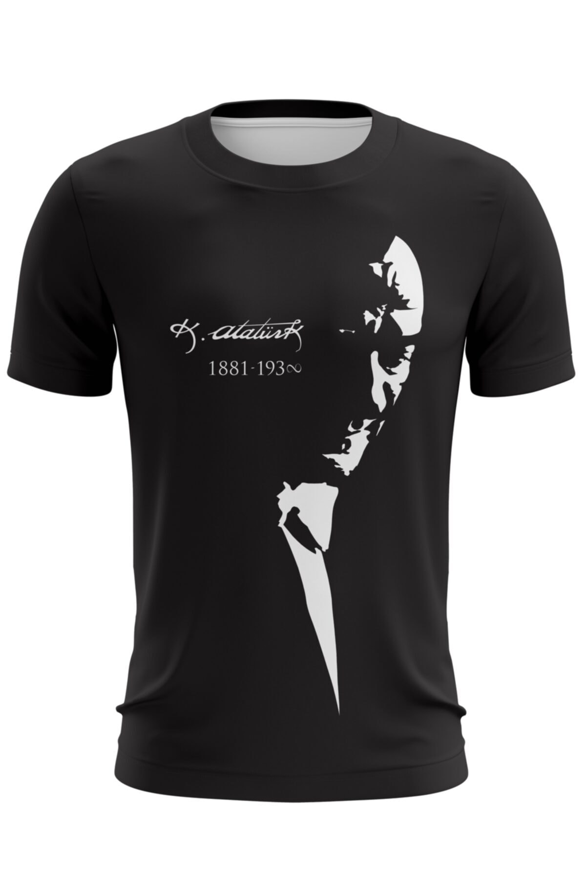 sienashop Unisex Mustafa Kemal Atatürk Imzalı Siyah T-shirt