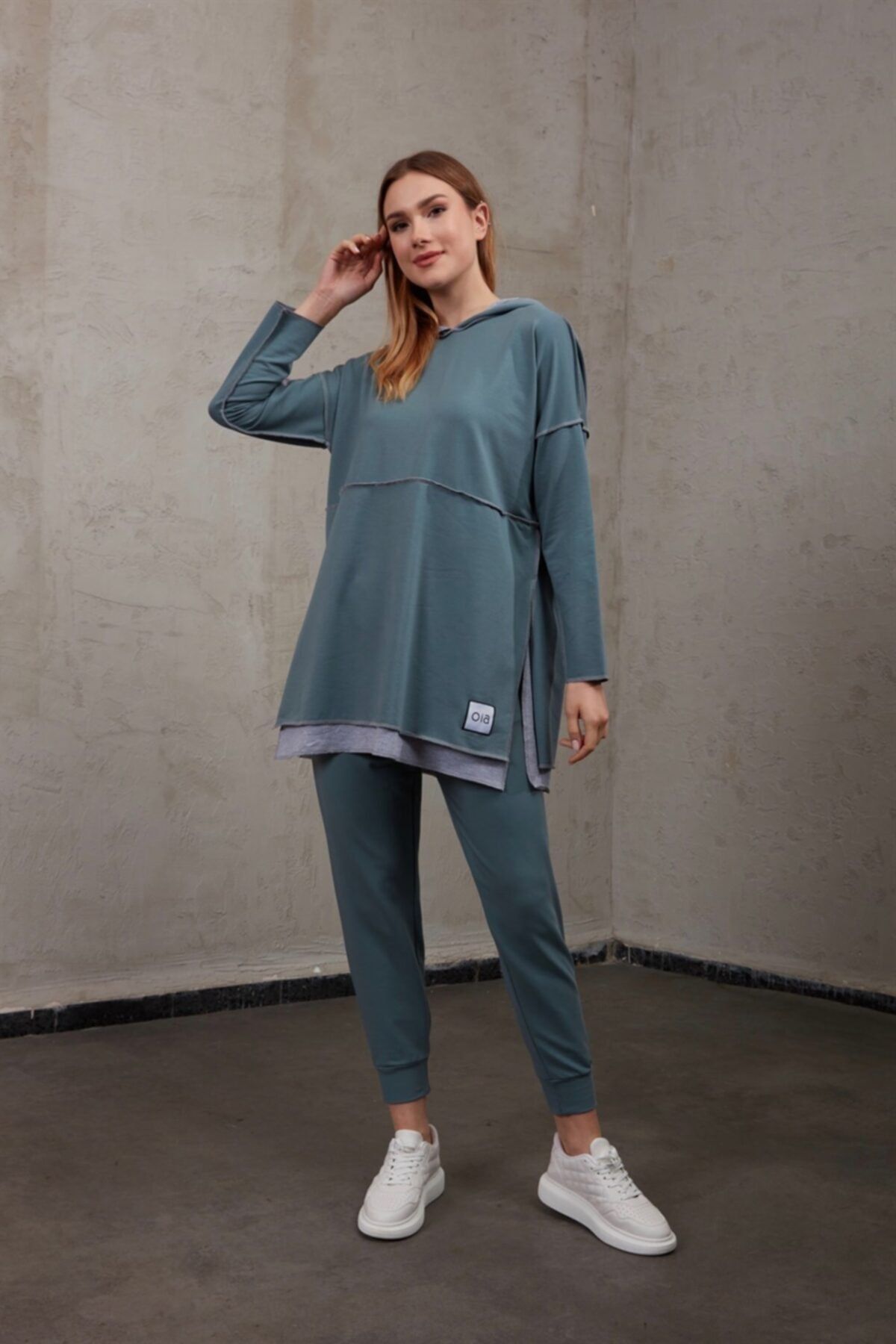 oia Mint W-0902 Pamuklu Tunik Pantolon Takım Eşofman Takım