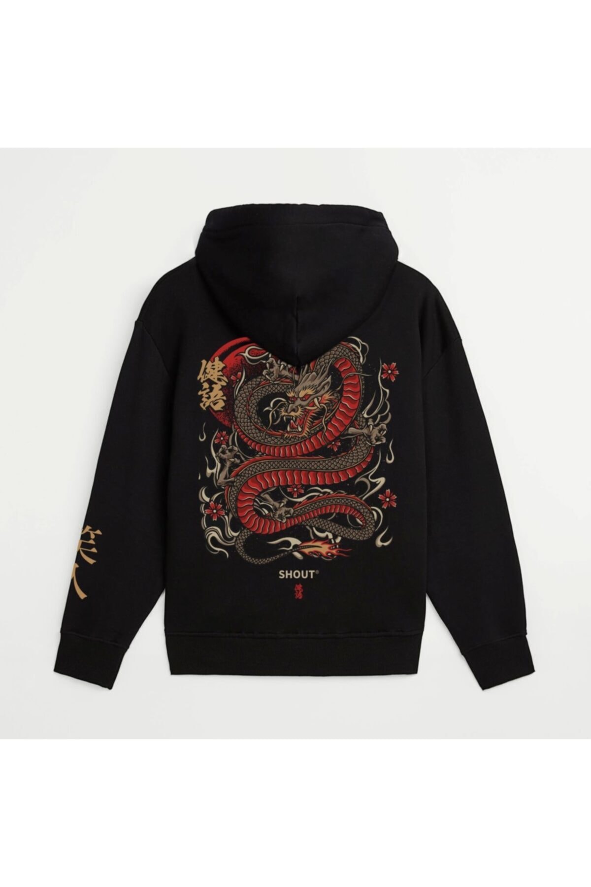 Shout Oversize Dragon Oldschool Unisex Hoodie