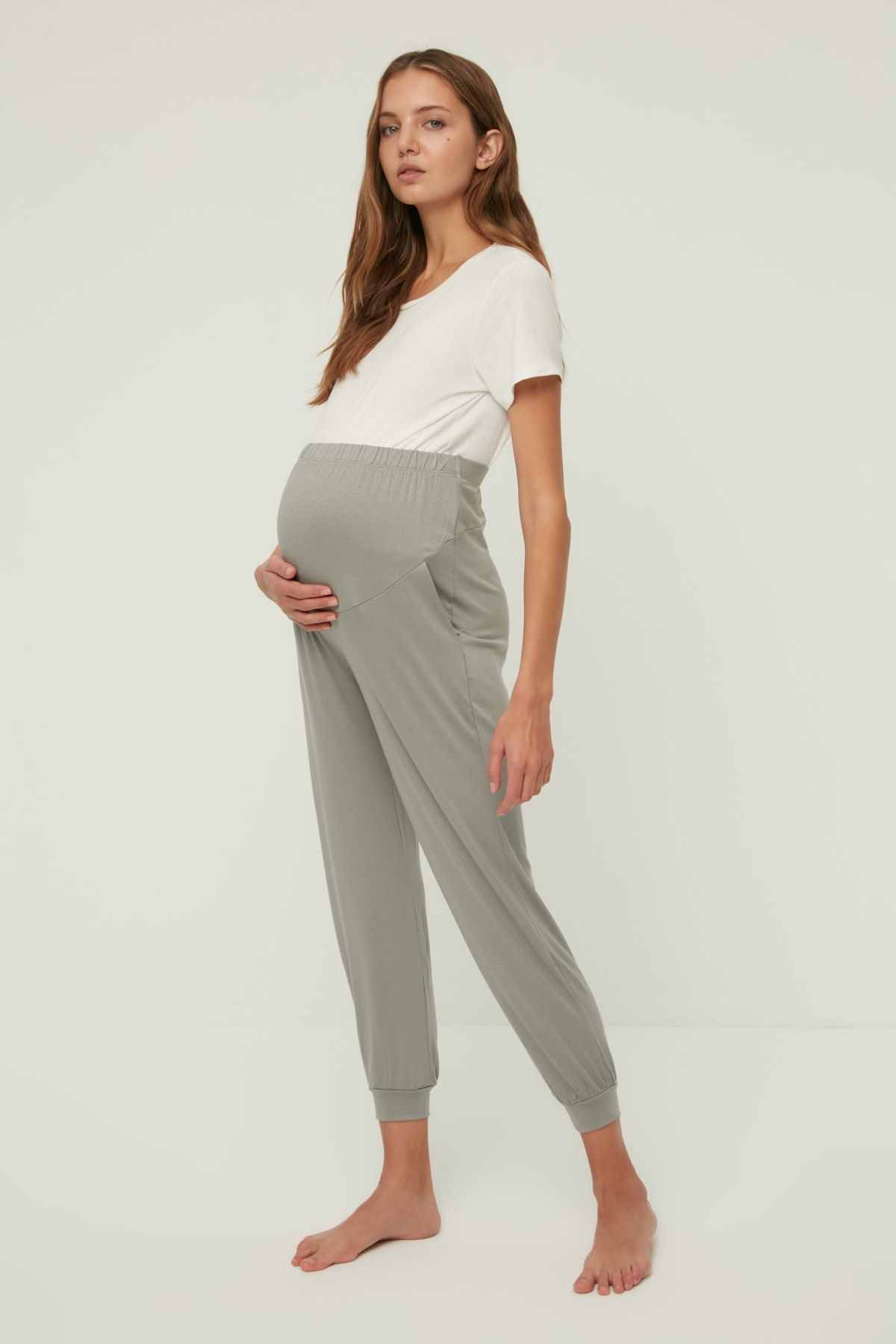 TRENDYOLMİLLA Gri Hamile Giyim Örme Pijama Altı THMAW22PJ0043