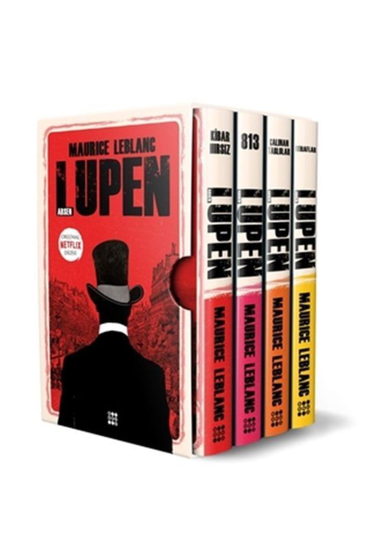 Dokuz Yayınları Kıda Arsen Lupen-kutulu Kırmızı Set (4 Kitap Takım) - Maurice Leblanc