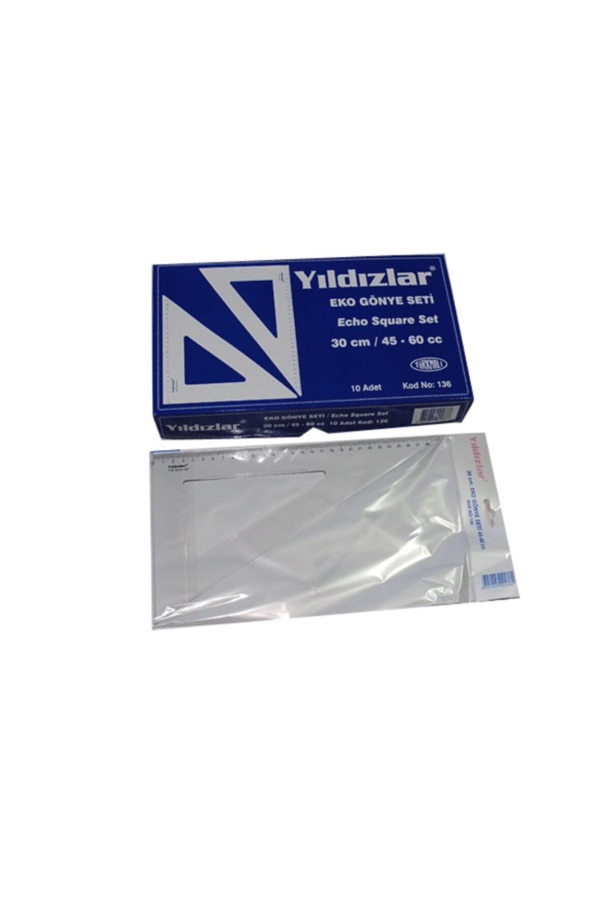 YILDIZLAR HOME Yıldızlar Öğrenci Gönye Seti 45-60 Derece Ekonomik 30 Cm 136