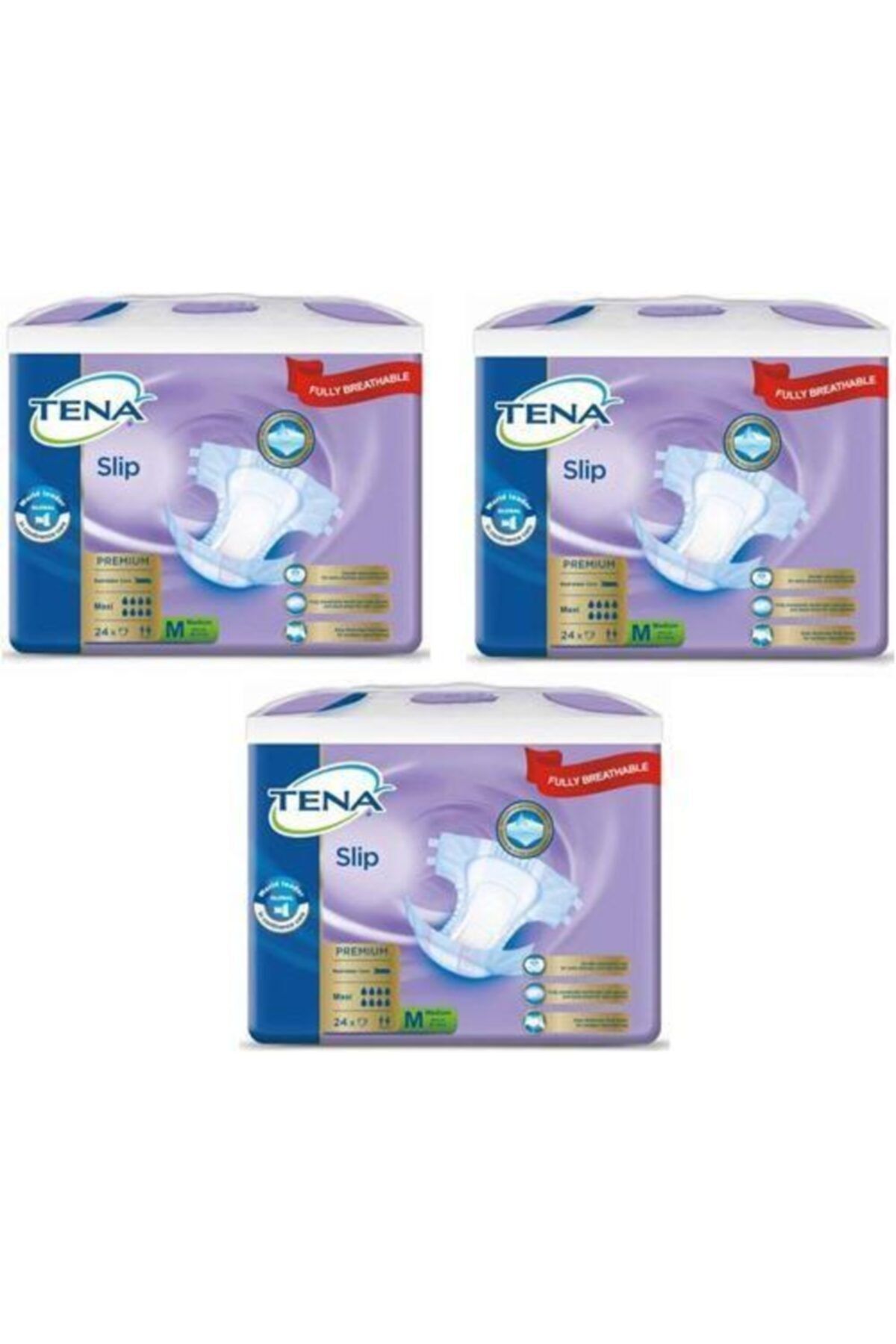 TENA Slip 8 Damla Maxi Premium Orta Boy Medium Belbantlı Hasta Bezi 24'lü 3 Paket / 72 Adet