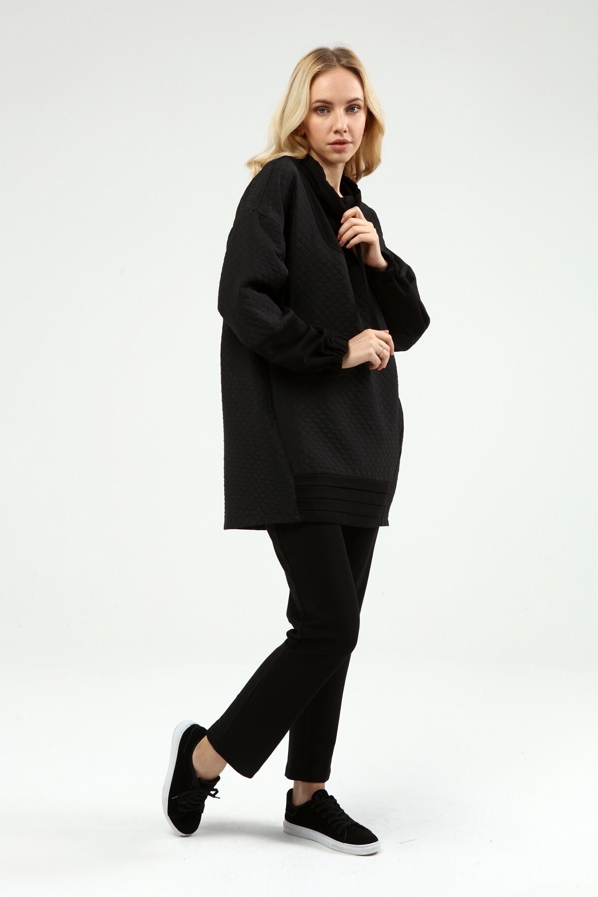 FTZ WOMEN Ftz Kapitone Üst Iki Ip Takım Siyah