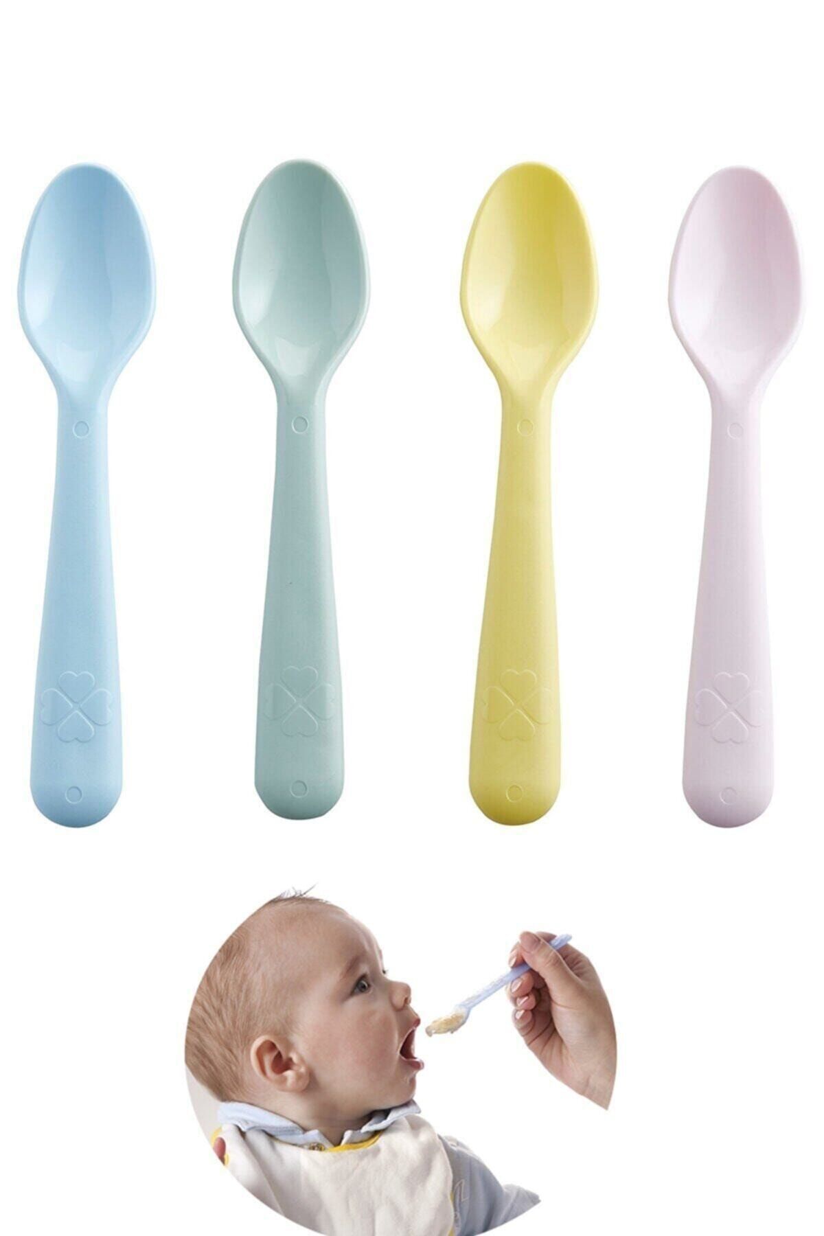 GKS Ikea Kalas Mama Kaşığı 4 Lü Set 4 Renkli
