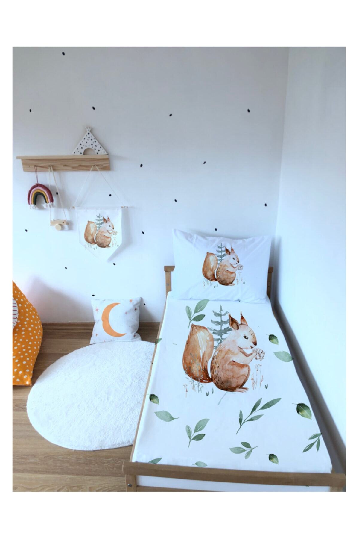 pitipretty Sincap Desen Dekoratif Yatak Örtüsü Seti