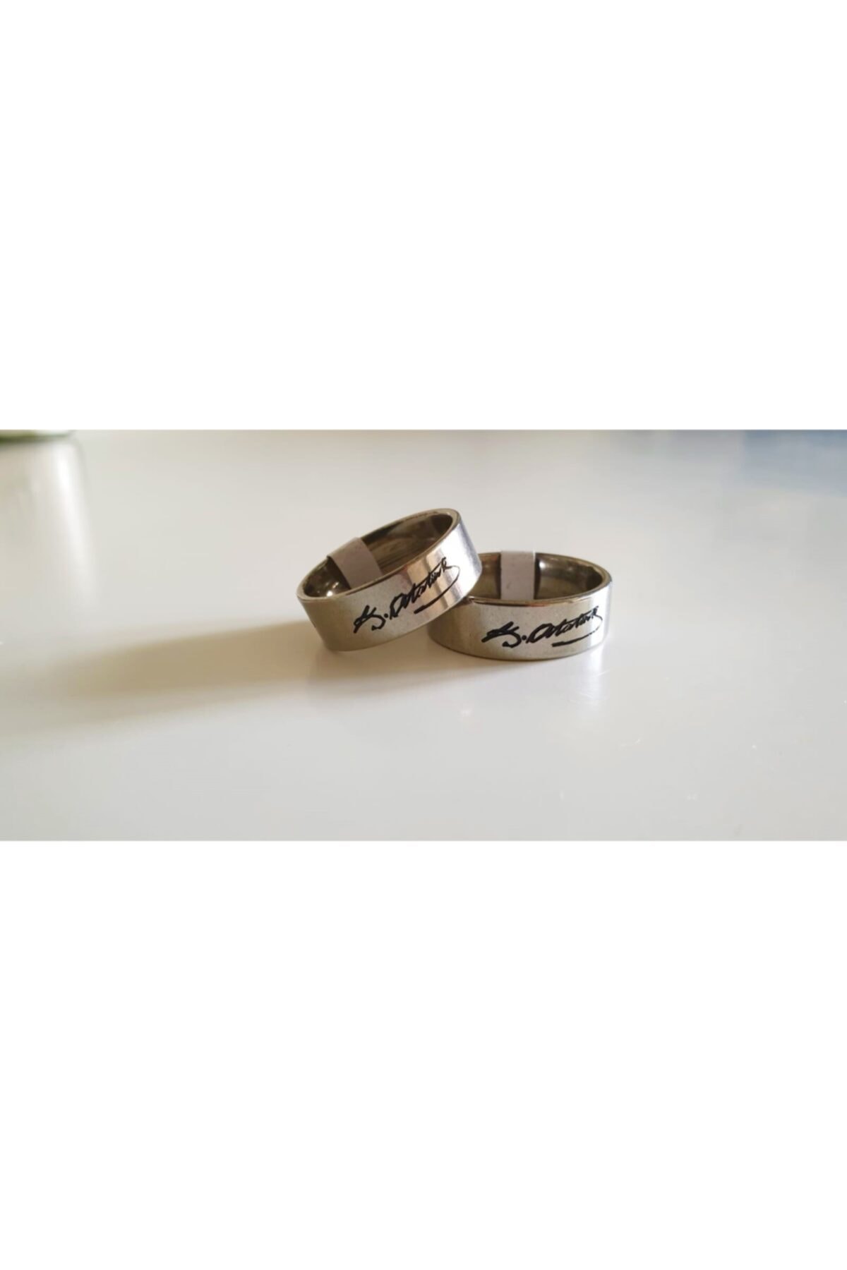 Afya Jewelry Atatürk Imzalı Çelik Yüzük