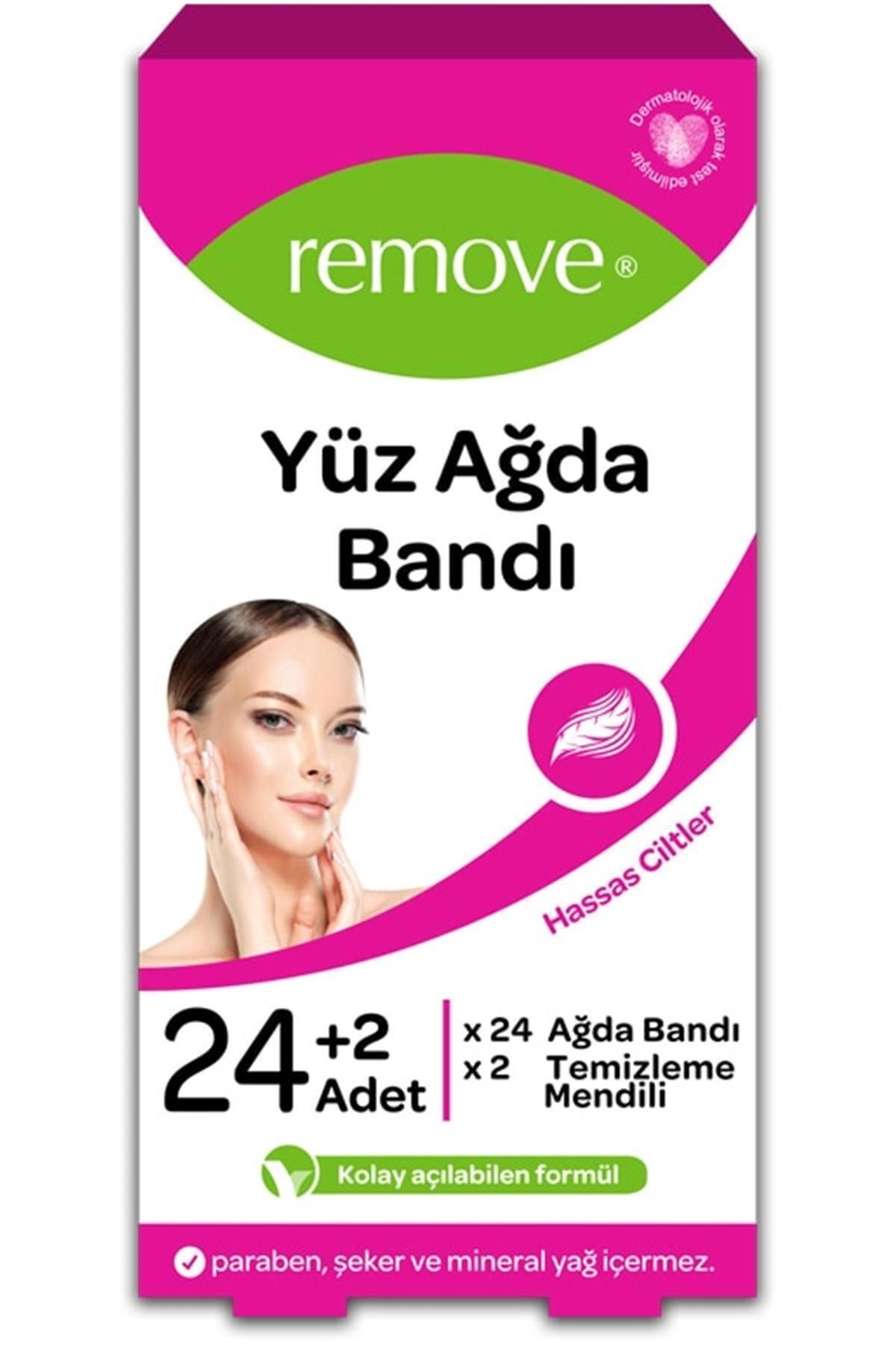 remove Hassas Ciltler Yüz Ağda Bandı 24'lü