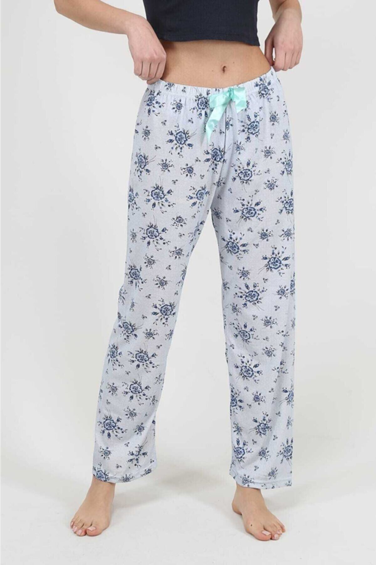 COWA Mavi Çicekli Pijama Altı