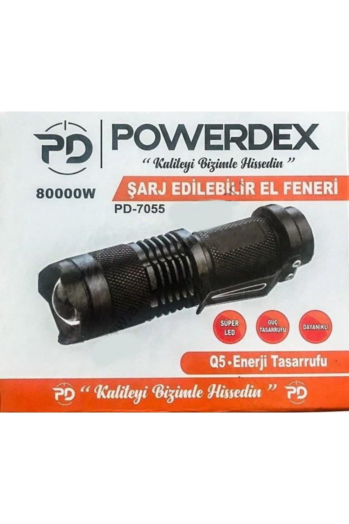 DREAM VEGA Powerdex Pd-7055 Şarjlı Metal Mini El Feneri
