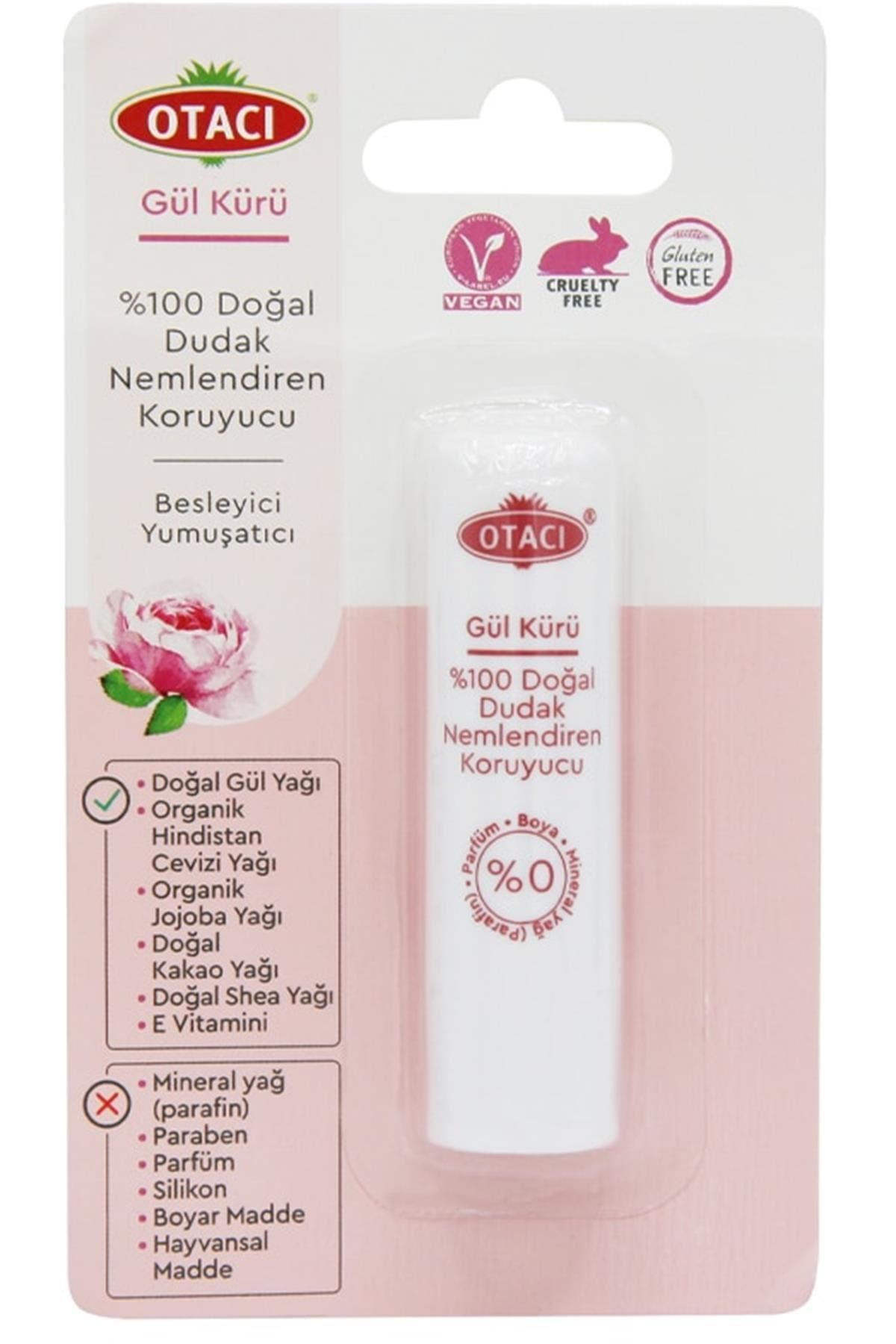 Otacı Marka: Gül Kürü %100 Doğal Dudak Nemlendiren Koruyucu 4,2 Gr Kategori: Dudak Kremi Ve Peelingi