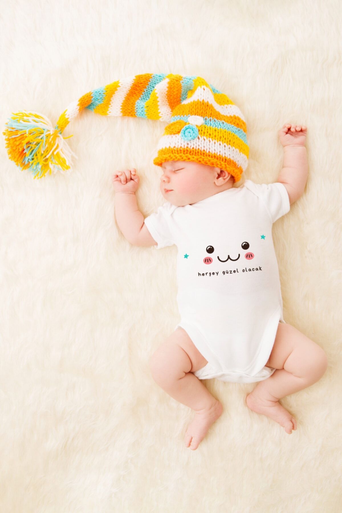 TILSIM STORE Unisex Bebek Herşey Güzel Olacak Baskılı Body Zıbın
