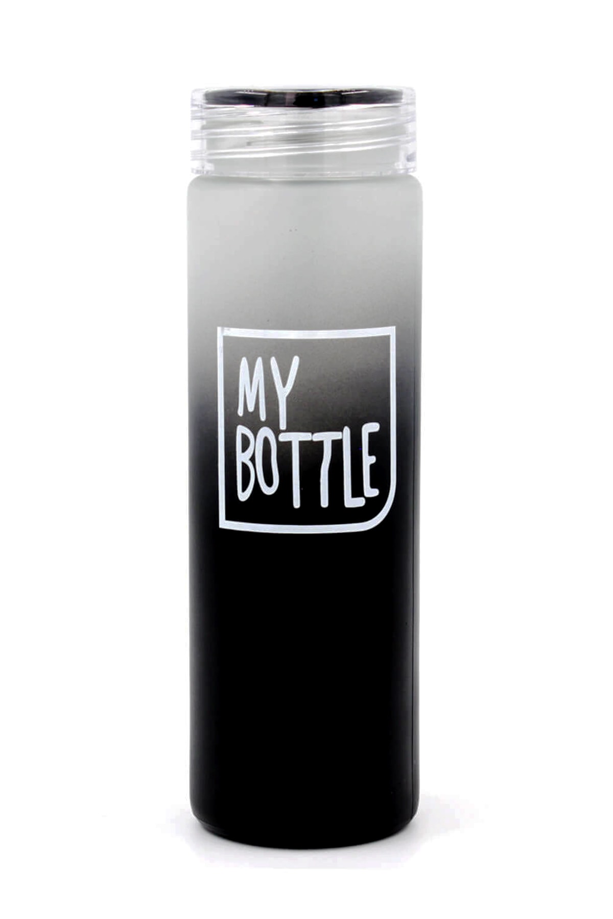 Balımo 420 Ml Cam Buzlu Görünüm Sızdırmaz My Bottle Siyah Renkli Matara - Suluk
