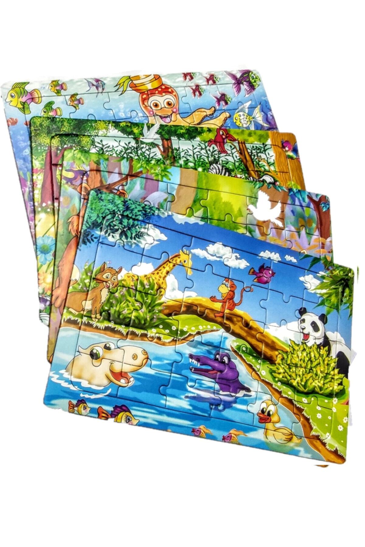 Schmülzer 4 Adet Çocuk Eğitici Yapboz Çocuk Puzzle - 30 Parça Renkli Hayvanlar Alemi