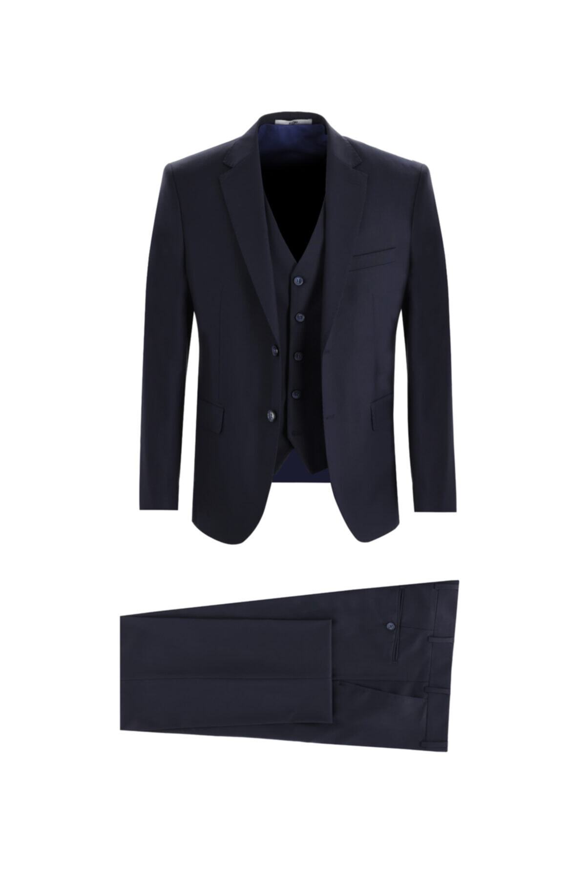 Kiğılı Slim Fit Yelekli Takım Elbise