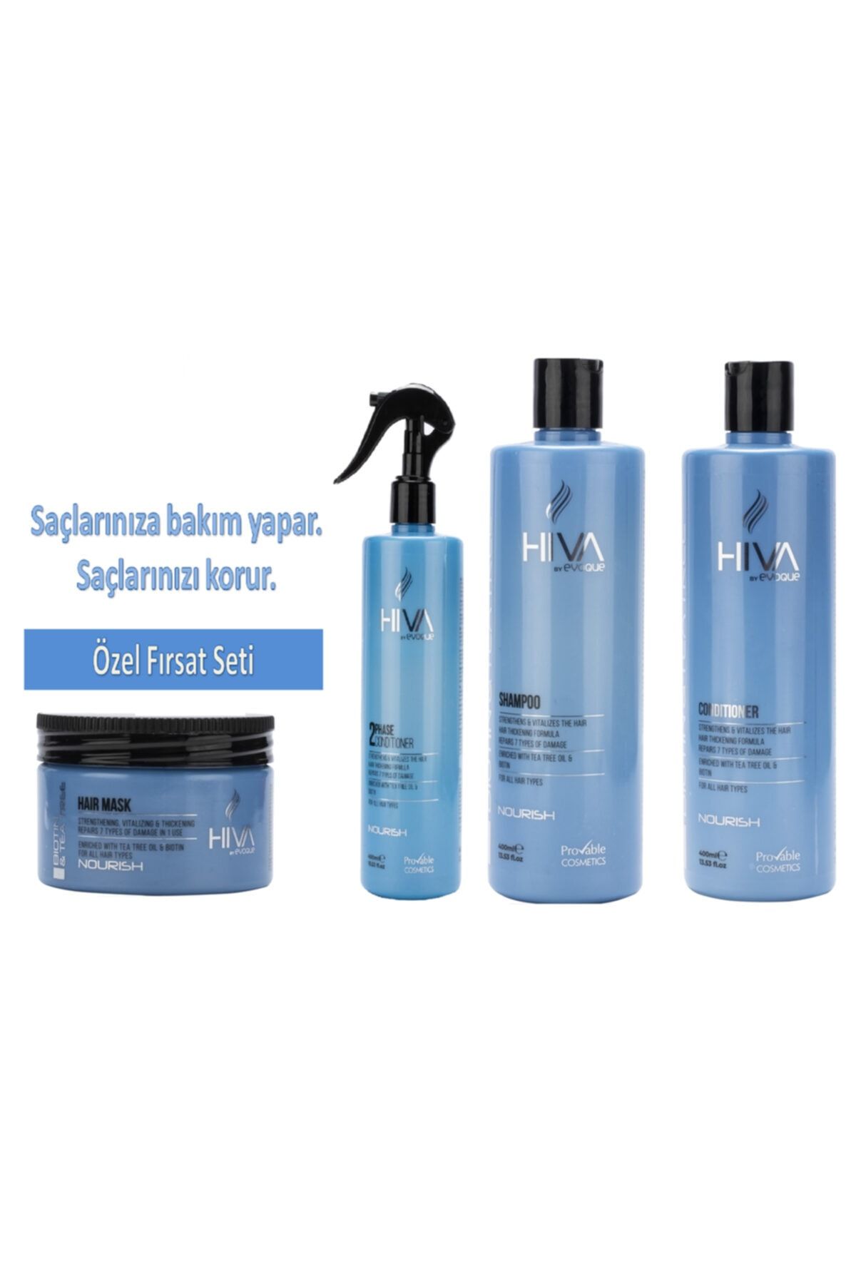Evoque Hiva Bıotın-tea Tree Sampuan - Saç Kremi-saç Maskesi + 2 Fazlı Bakım Kremi