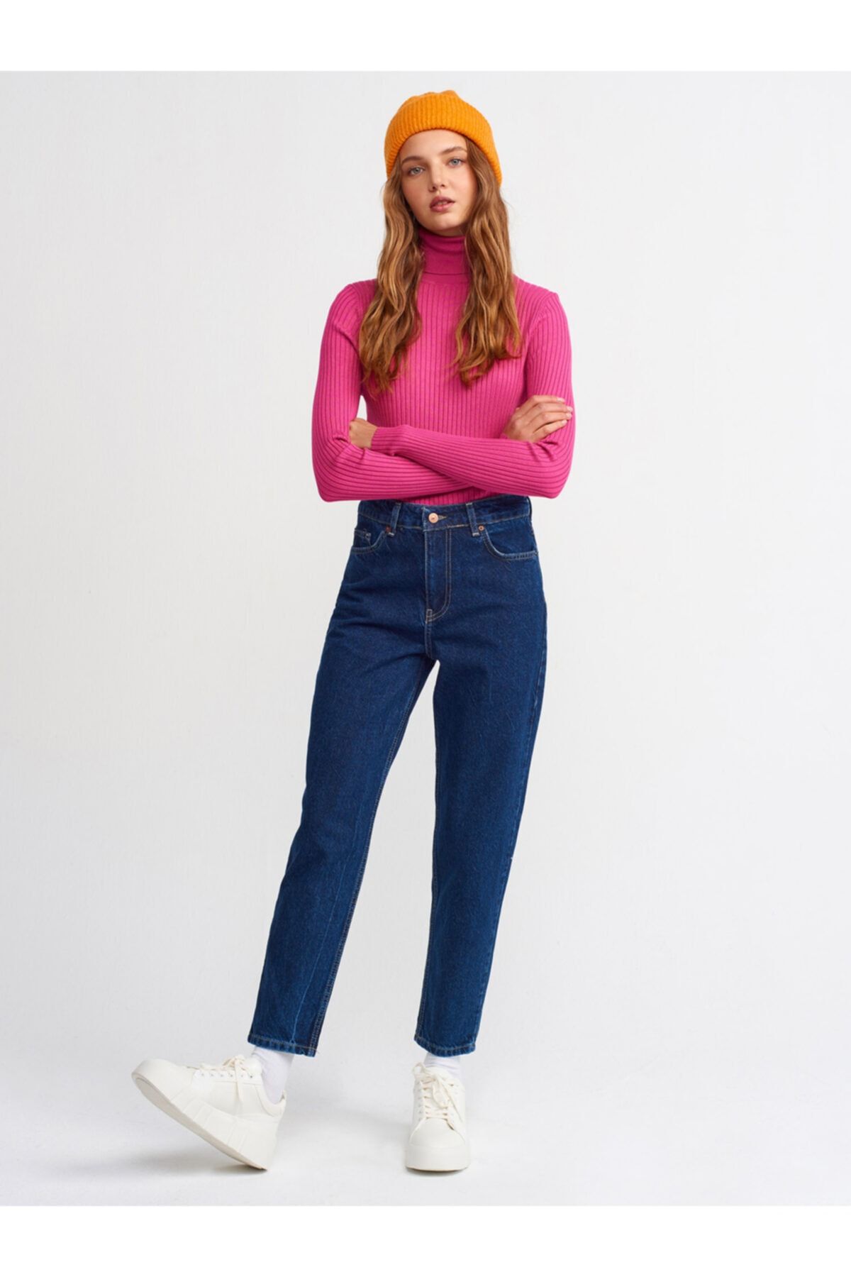 Dilvin 70144 Mom Pantolon-lacivert