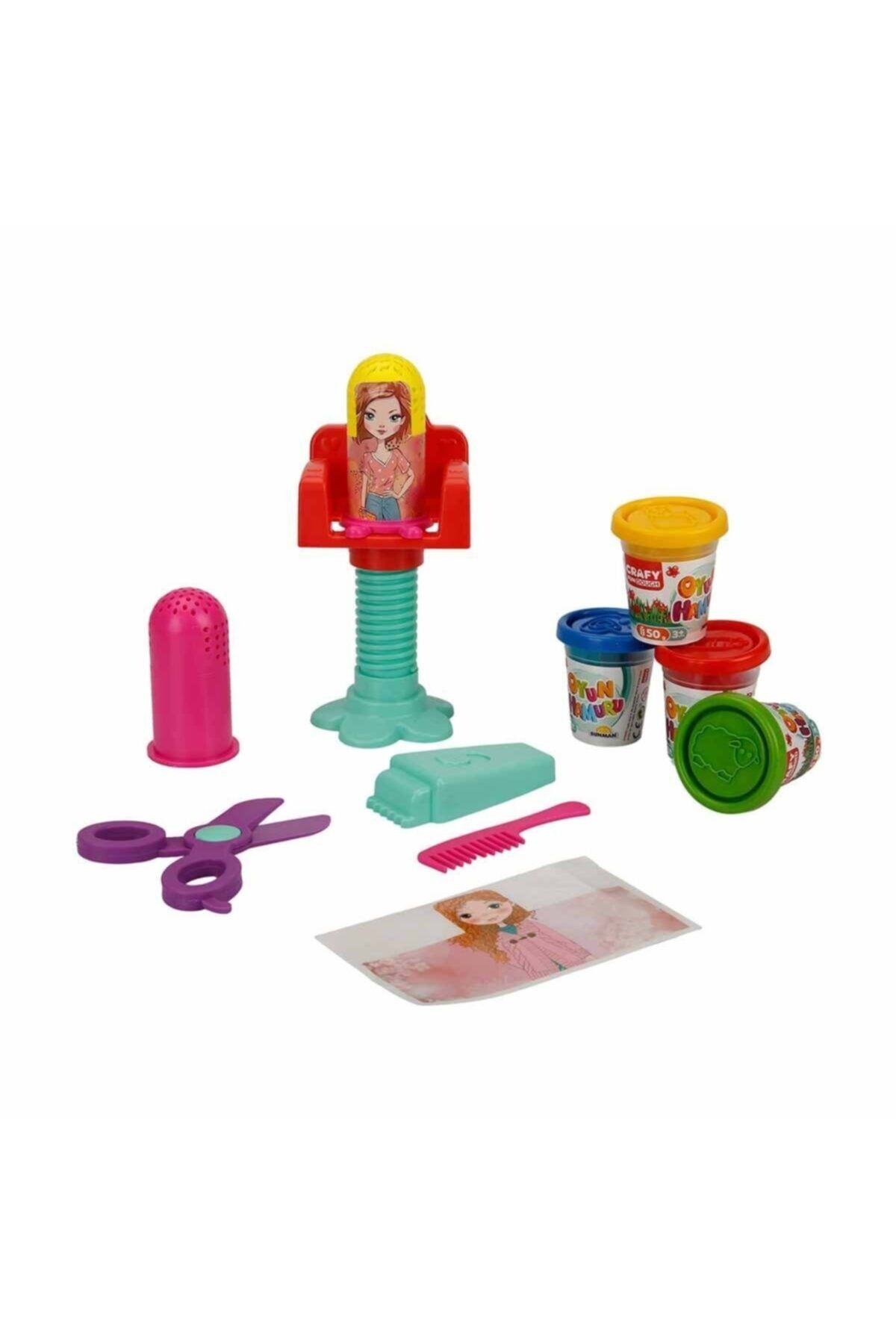 Fun Dough Crafy Sihirli Salon Oyun Hamur Seti 200 Gr. 15 Parça - Kadın - Sarı Başlıklı