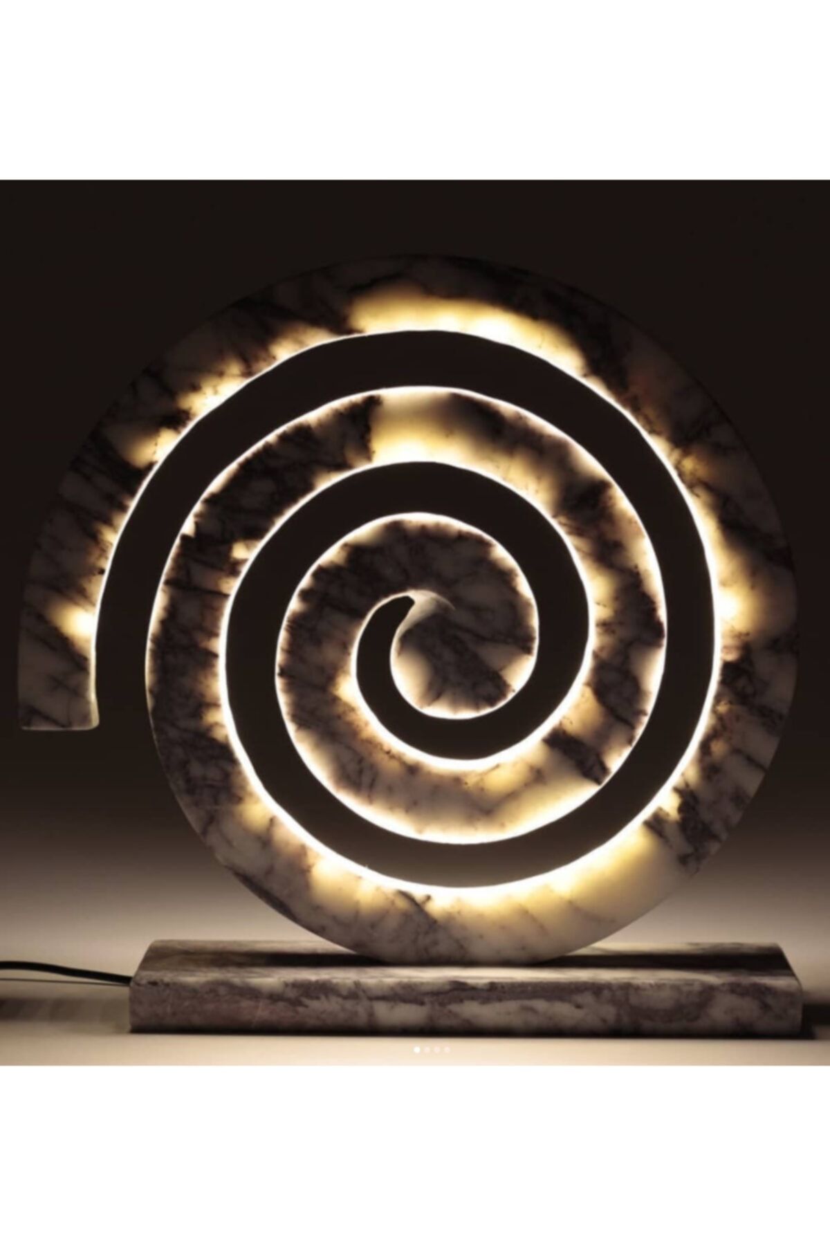 Mukemel Spiral Mermer Masa Lambası Led Işık Dekoratif Aydınlatma Ve Gece Lambası