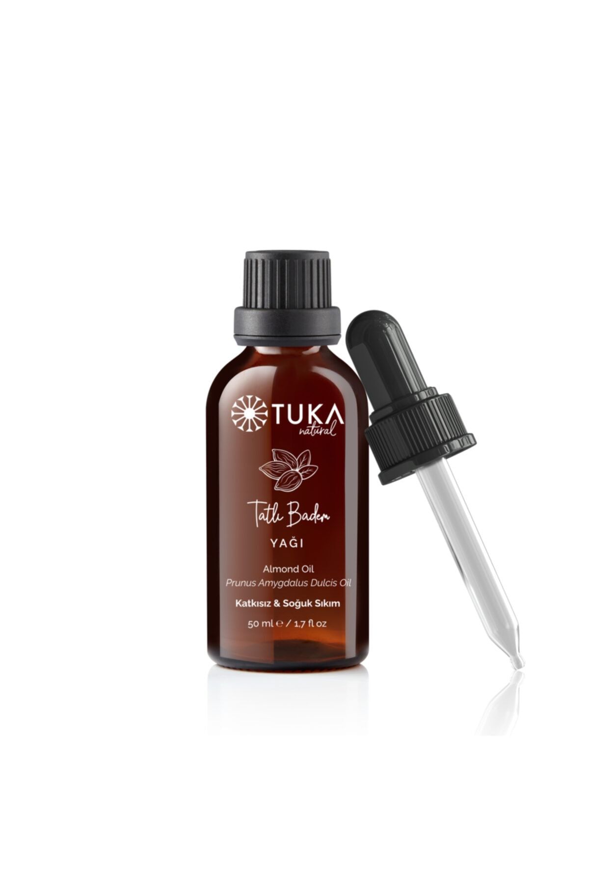 TUKA NATURAL Organik Tatlı Badem Yağ 50ml(Soğuk Sıkım)