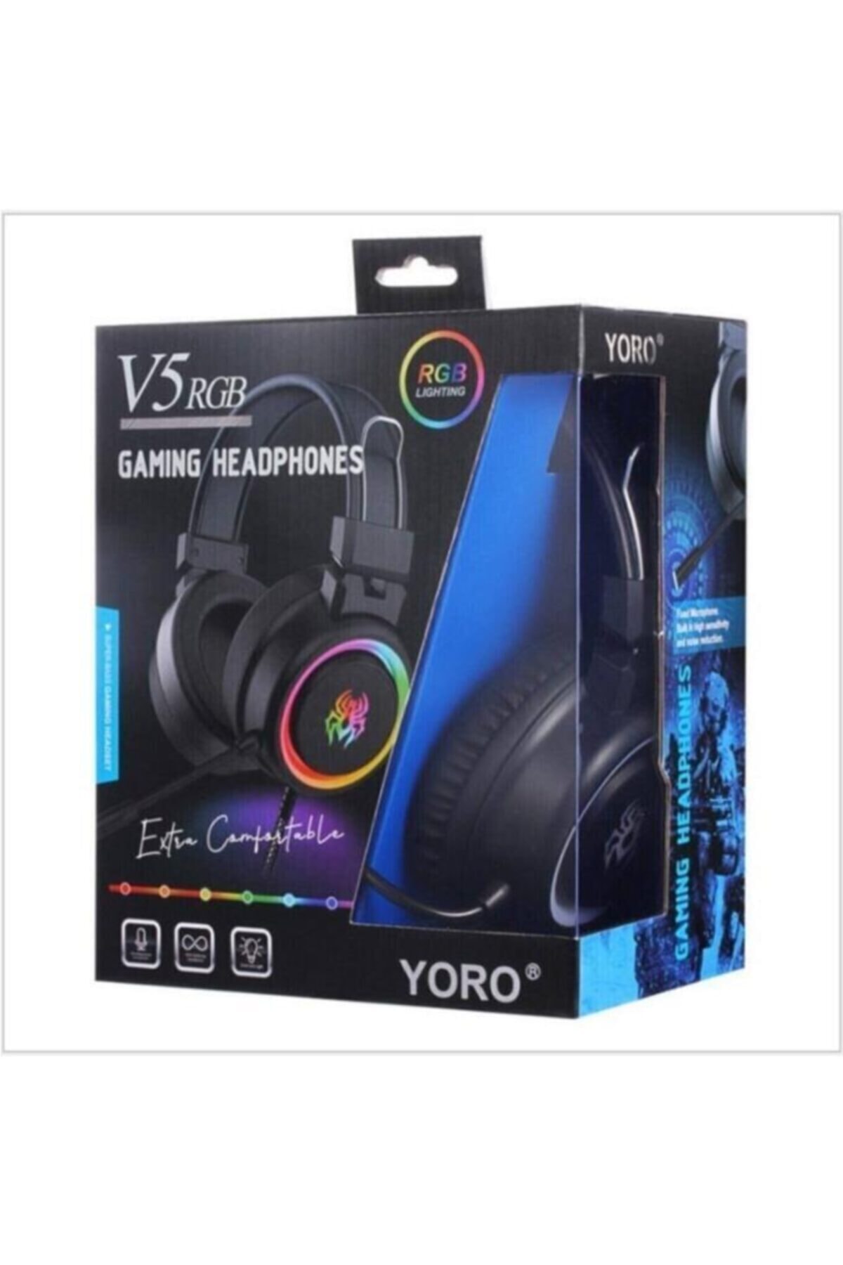 Torima V5 Ps4/ Xbox One/ Pc Rgb Işıklı 7.1 Surround Oyuncu Kulaklığı-siyah