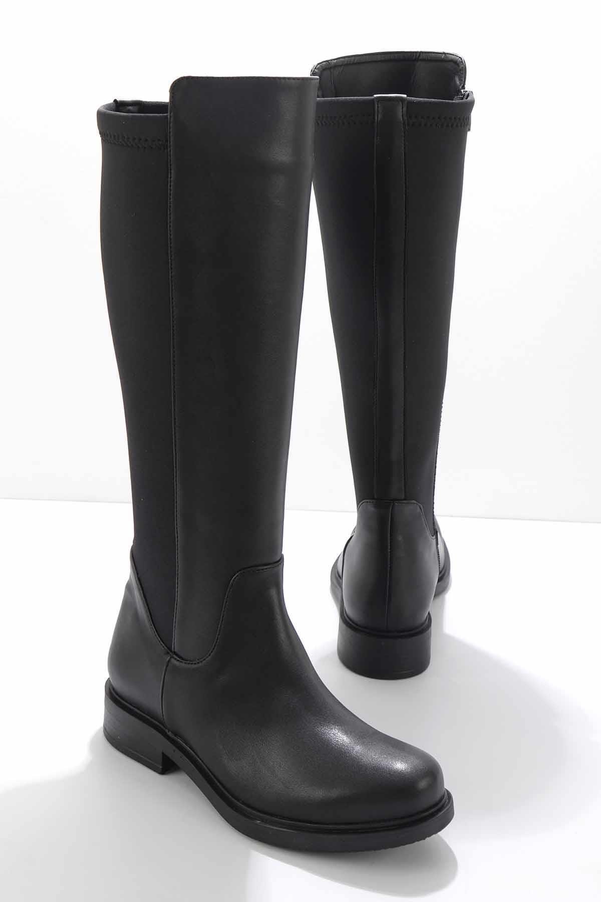 Bambi Siyah Leather Kadın Çizme K035860200