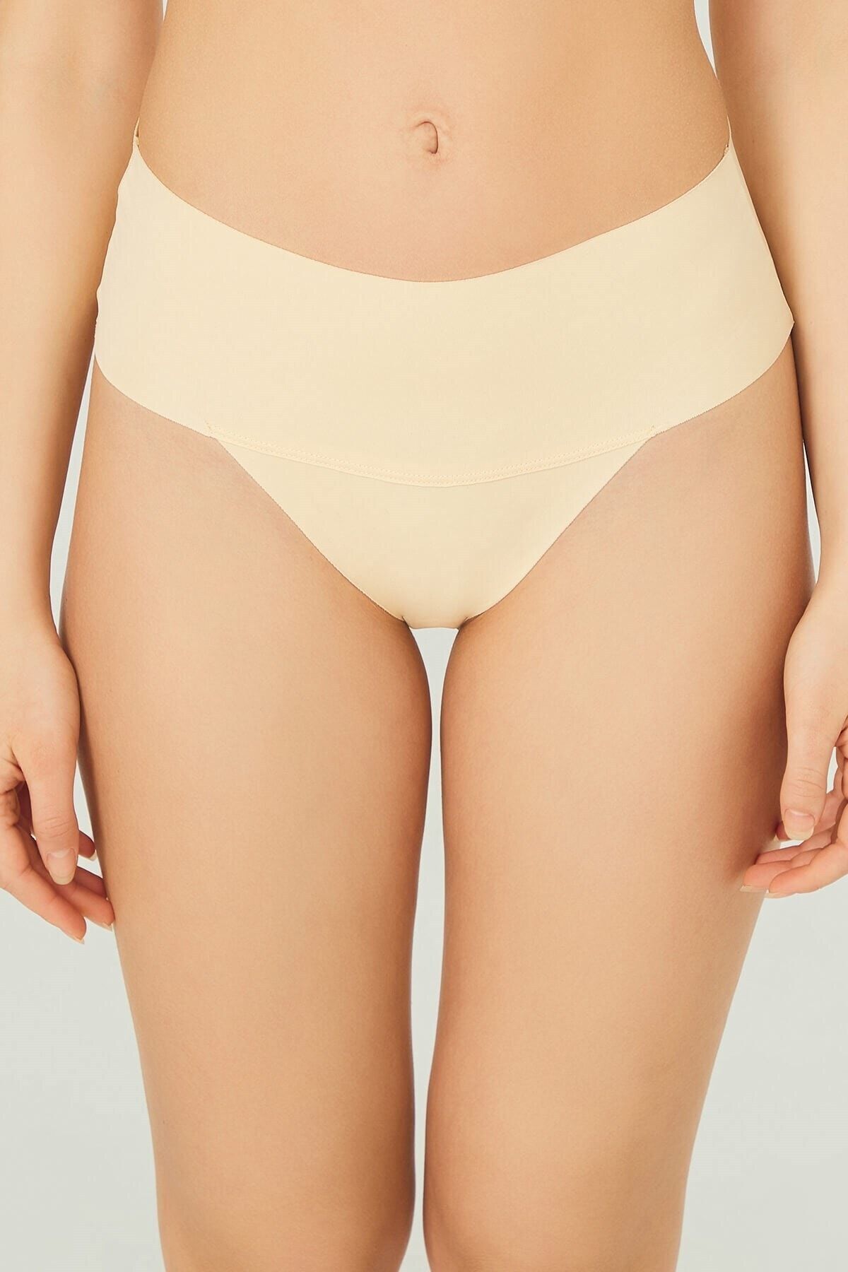 Cottonhill Ten Basic Lazer Kesim Esnek Iz Yapmayan Yüksek Bel Tanga Külot