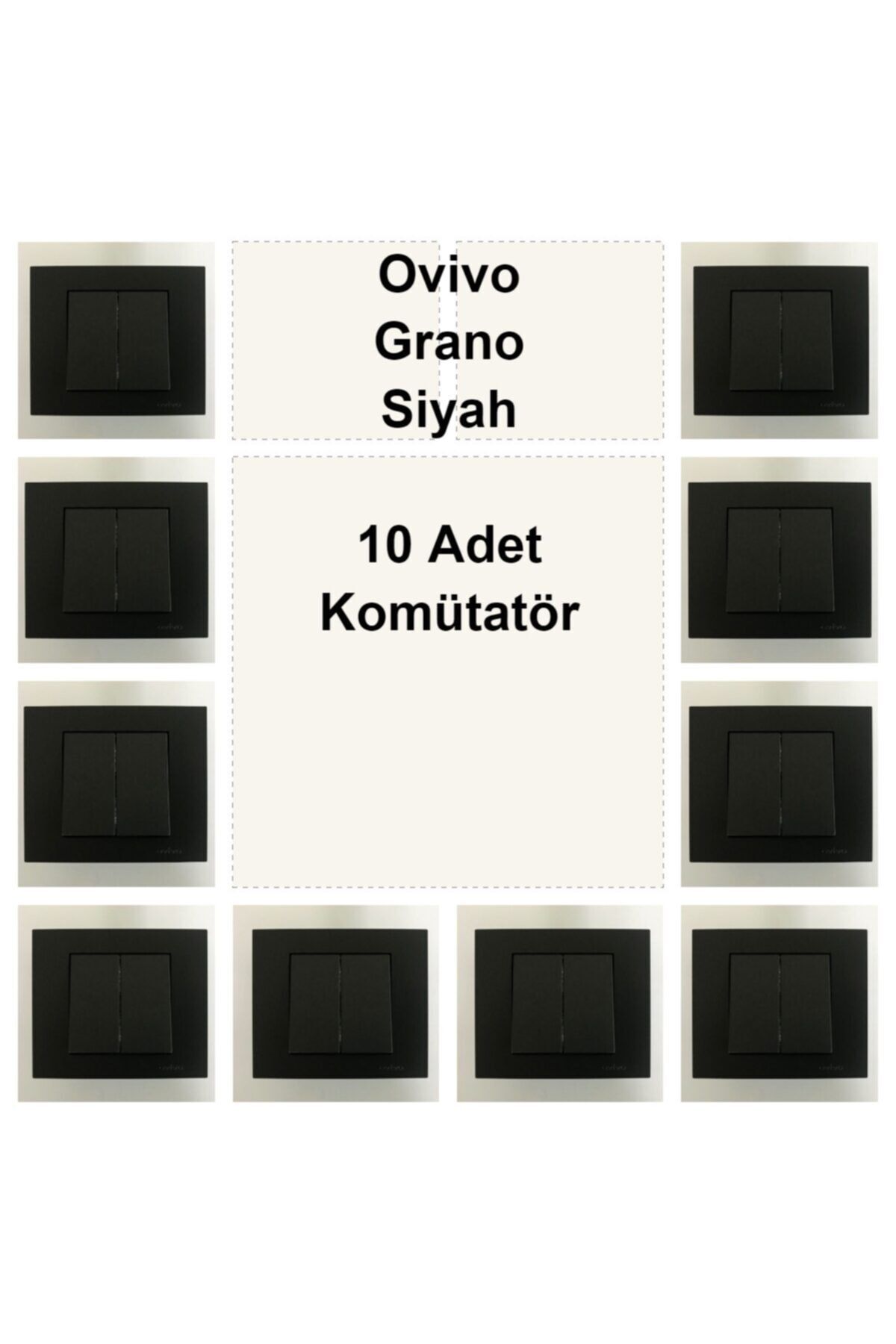ÇağatayElektrik Ovivo Grano Siyah 10 Adet Komütatör
