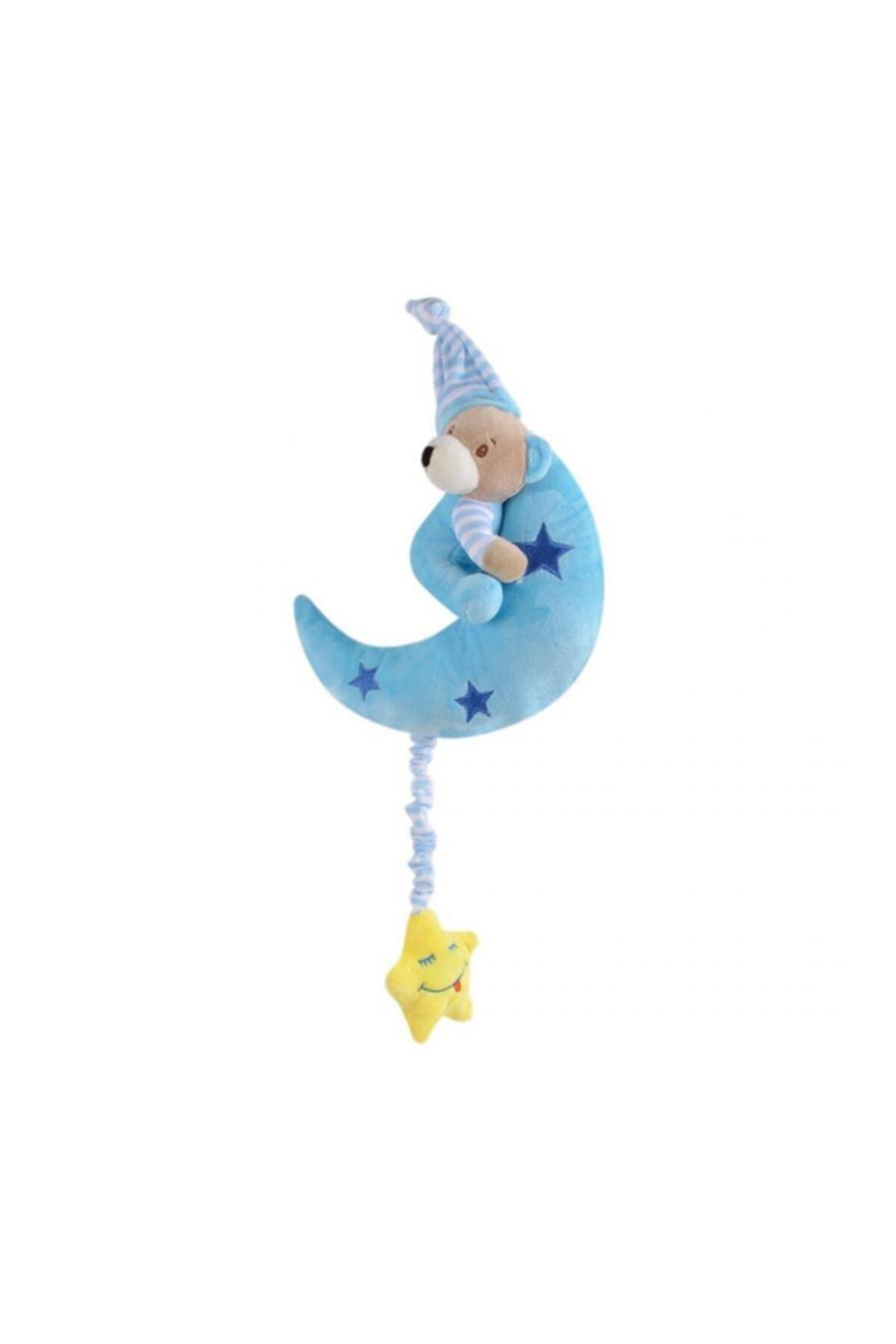 angel store Ay Temalı Müzikli Ayı 20 Cm Mavi Pelüş Ayı Çocuk Oyuncak