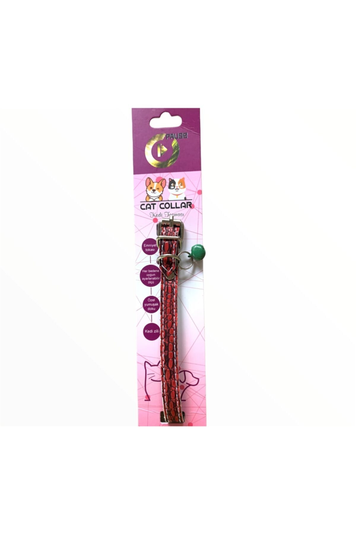 KAPTAN PET Pembe Yılan Desenli Kedi Tasması